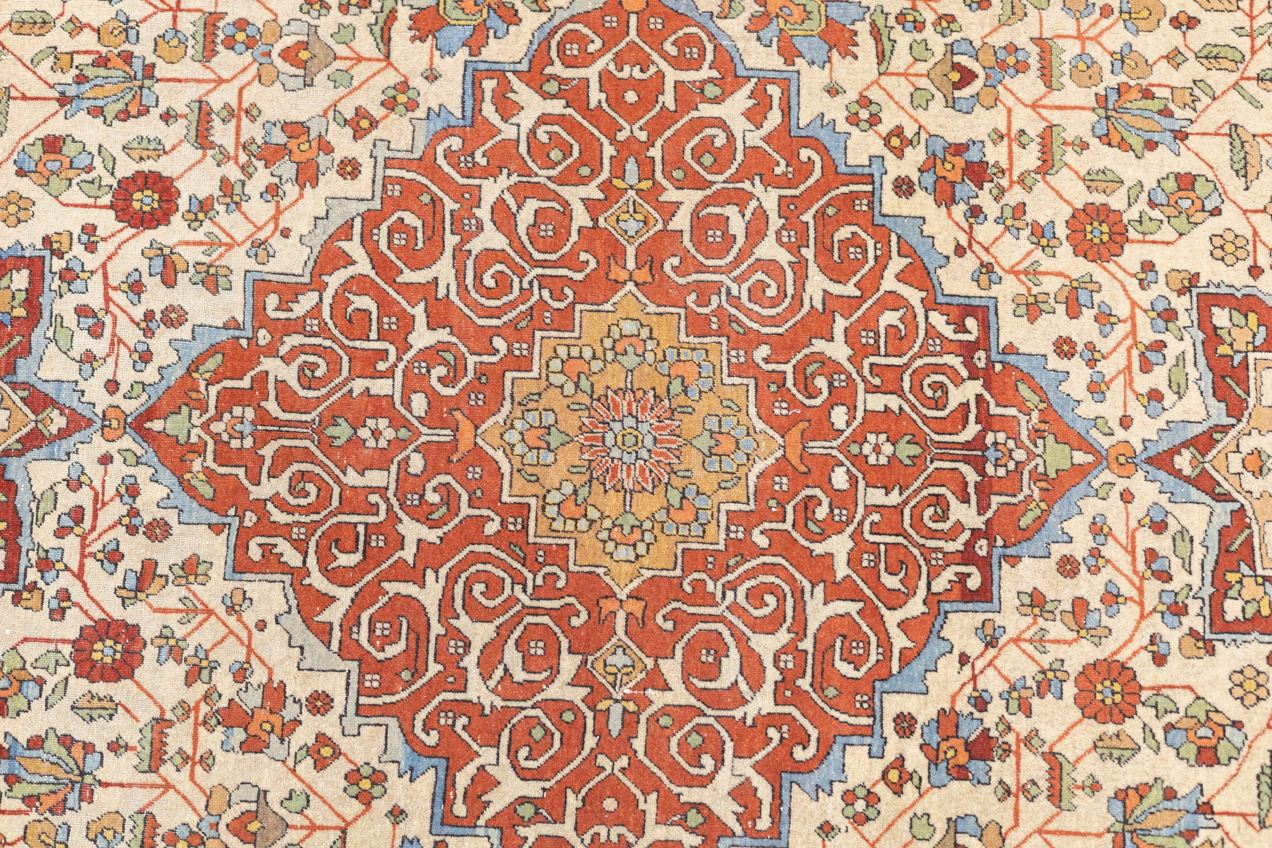 Antiker Mohtasham Kashan-Teppich 4'5'' x 7'3'' im Angebot 4