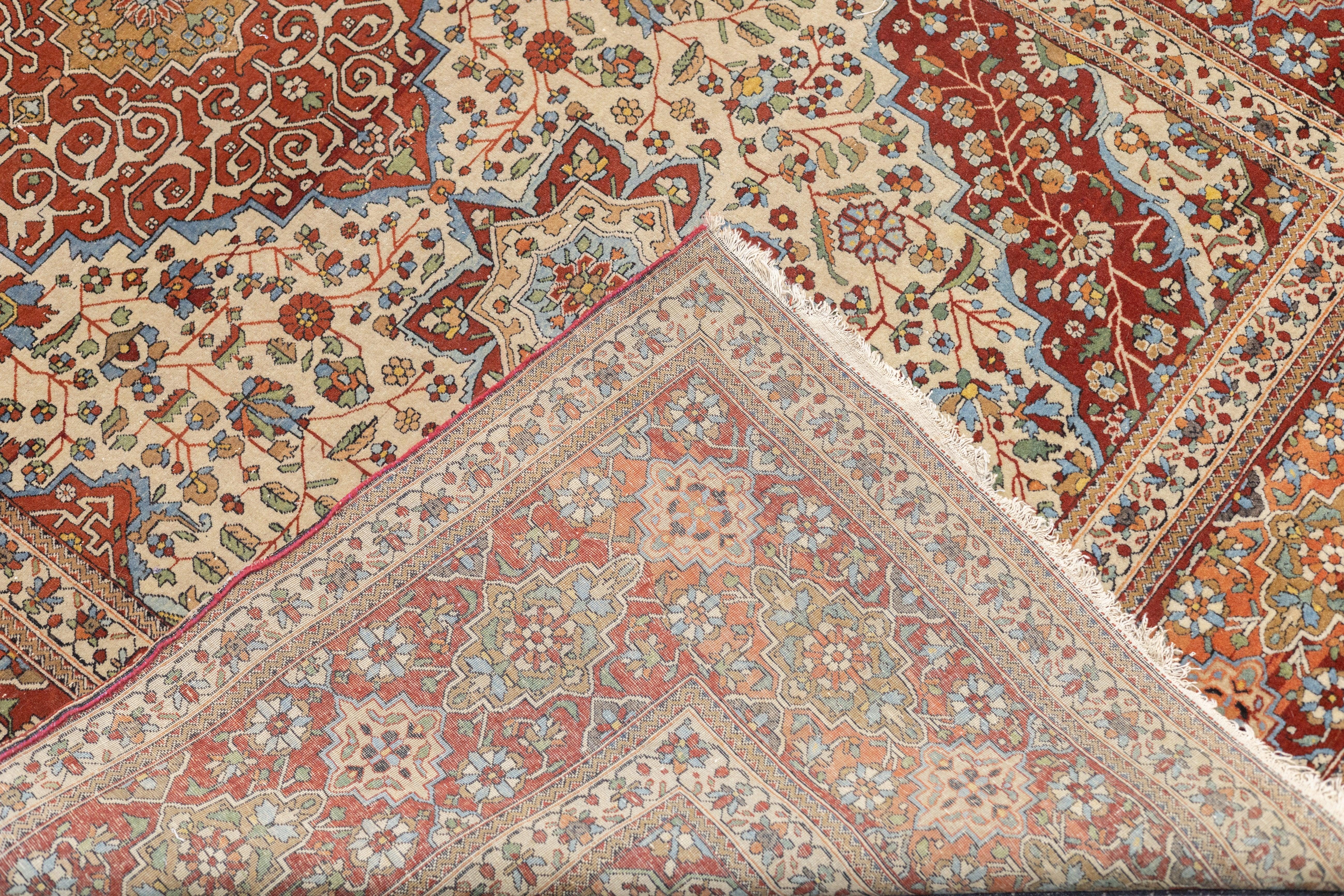 Antiker Mohtasham Kashan-Teppich 4'5'' x 7'3'' im Angebot 6