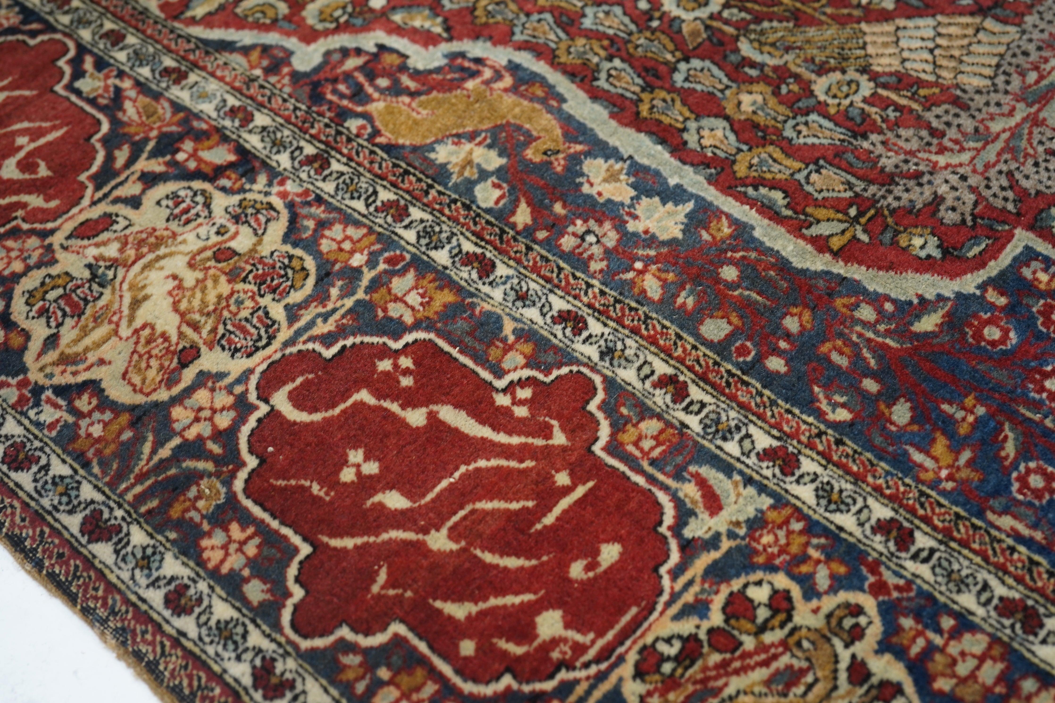 Antiker Mohtasham Kashan-Teppich 4'6'' x 6'10'' (Handgeknüpft) im Angebot