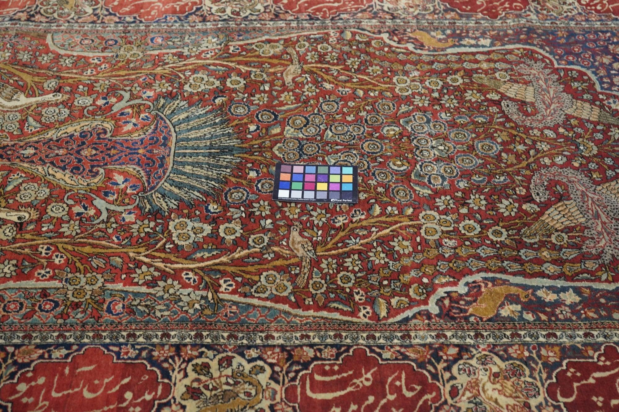 Antiker Mohtasham Kashan-Teppich 4'6'' x 6'10'' (Wolle) im Angebot