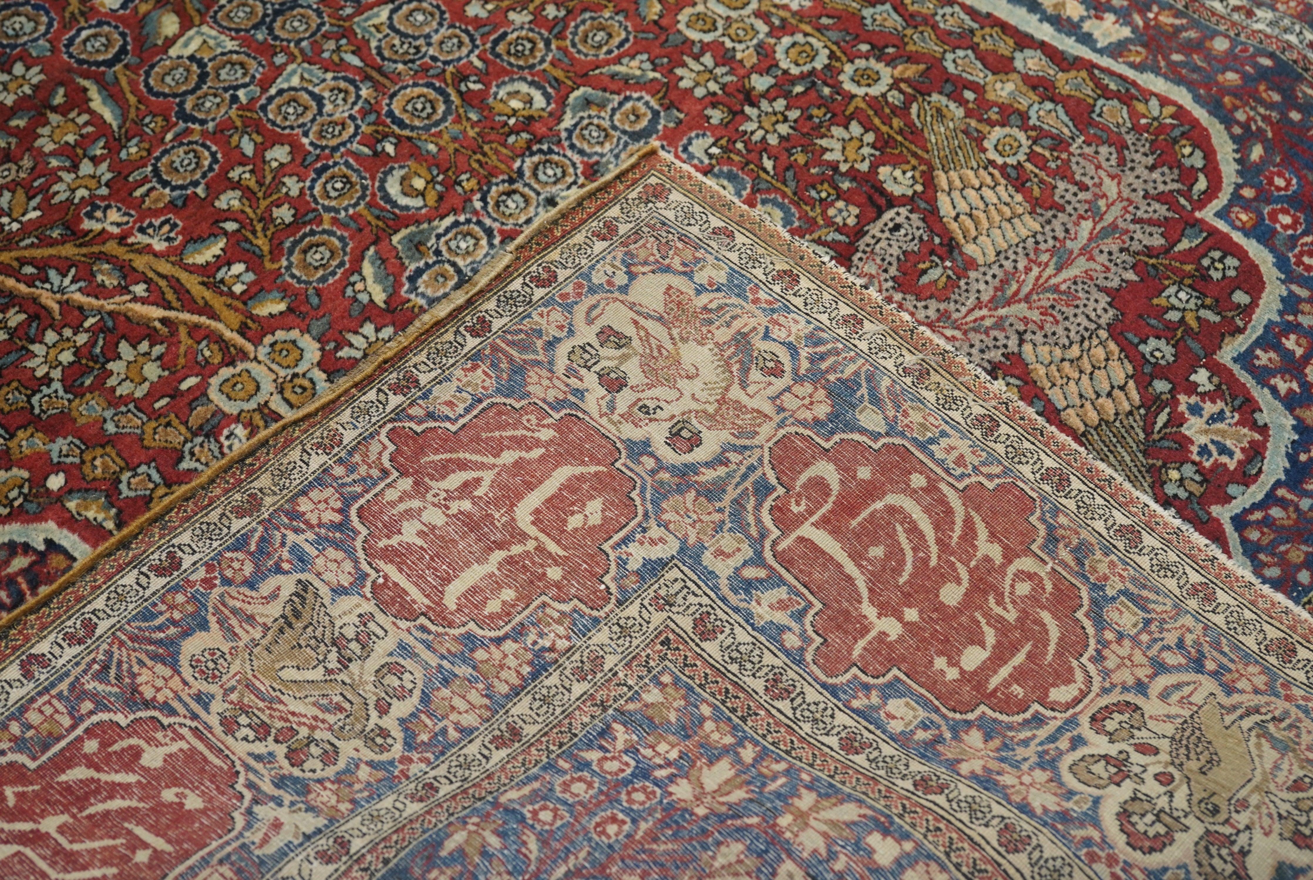 Antiker Mohtasham Kashan-Teppich 4'6'' x 6'10'' im Angebot 2