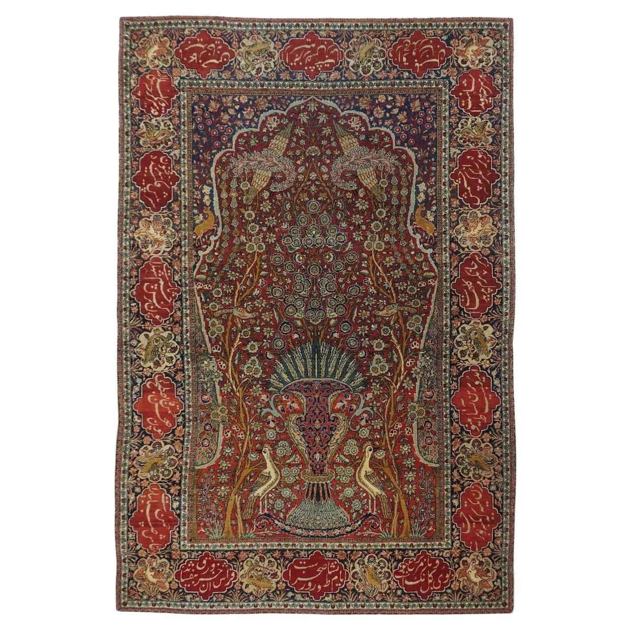 Antique Mohtasham Kashan Rug 4'6'' x 6'10''