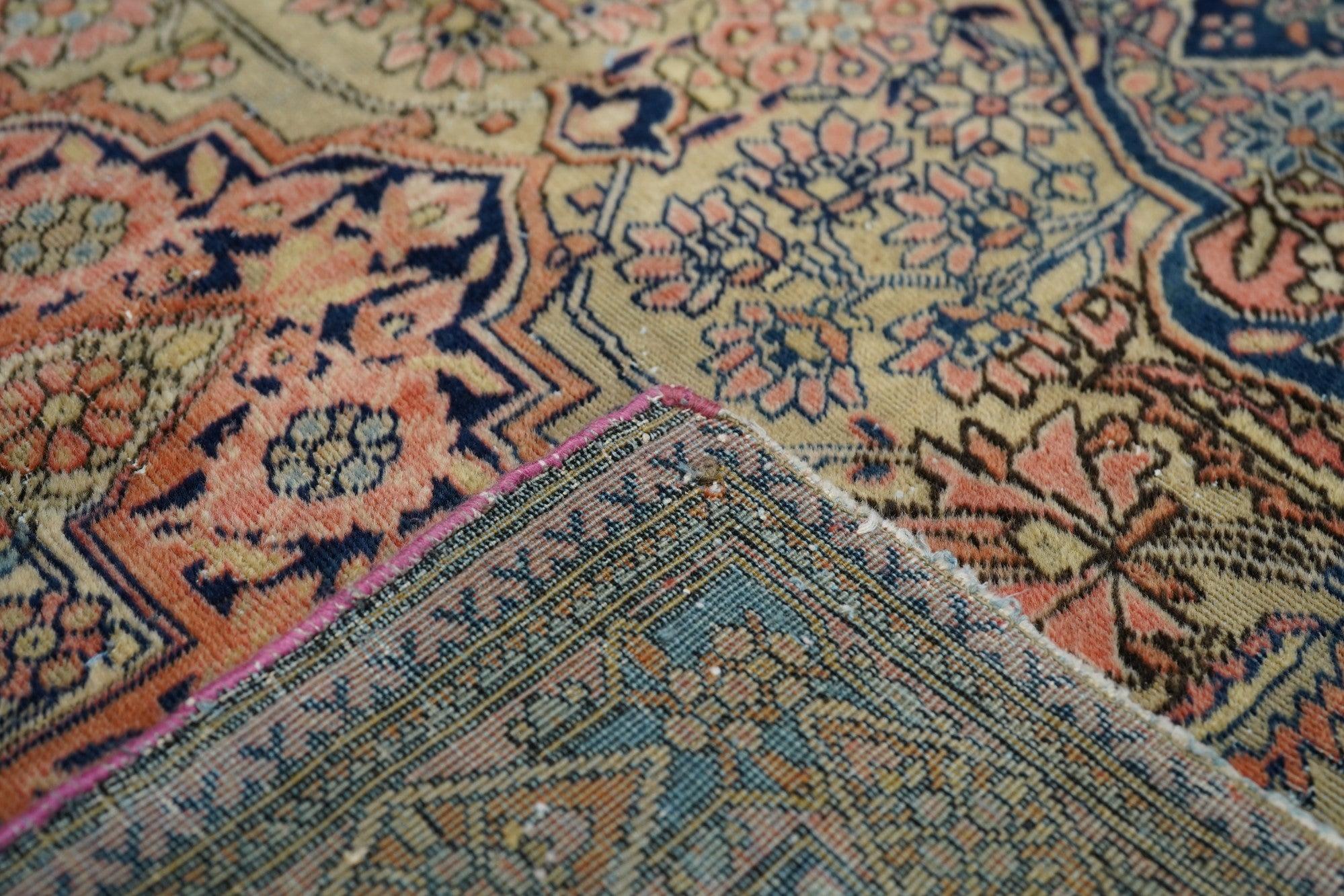 Antiker Mohtasham Kashan-Teppich 4'6'' x 6'6'' (Wolle) im Angebot