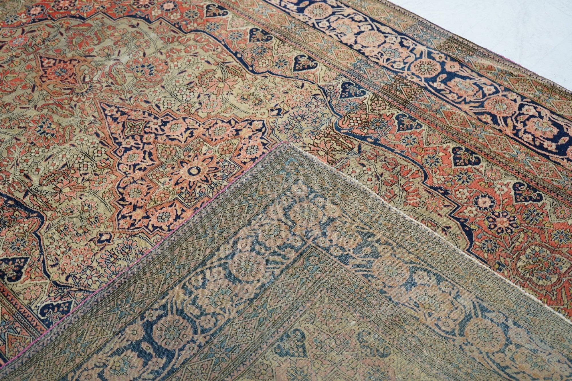Antiker Mohtasham Kashan-Teppich 4'6'' x 6'6'' im Angebot 1