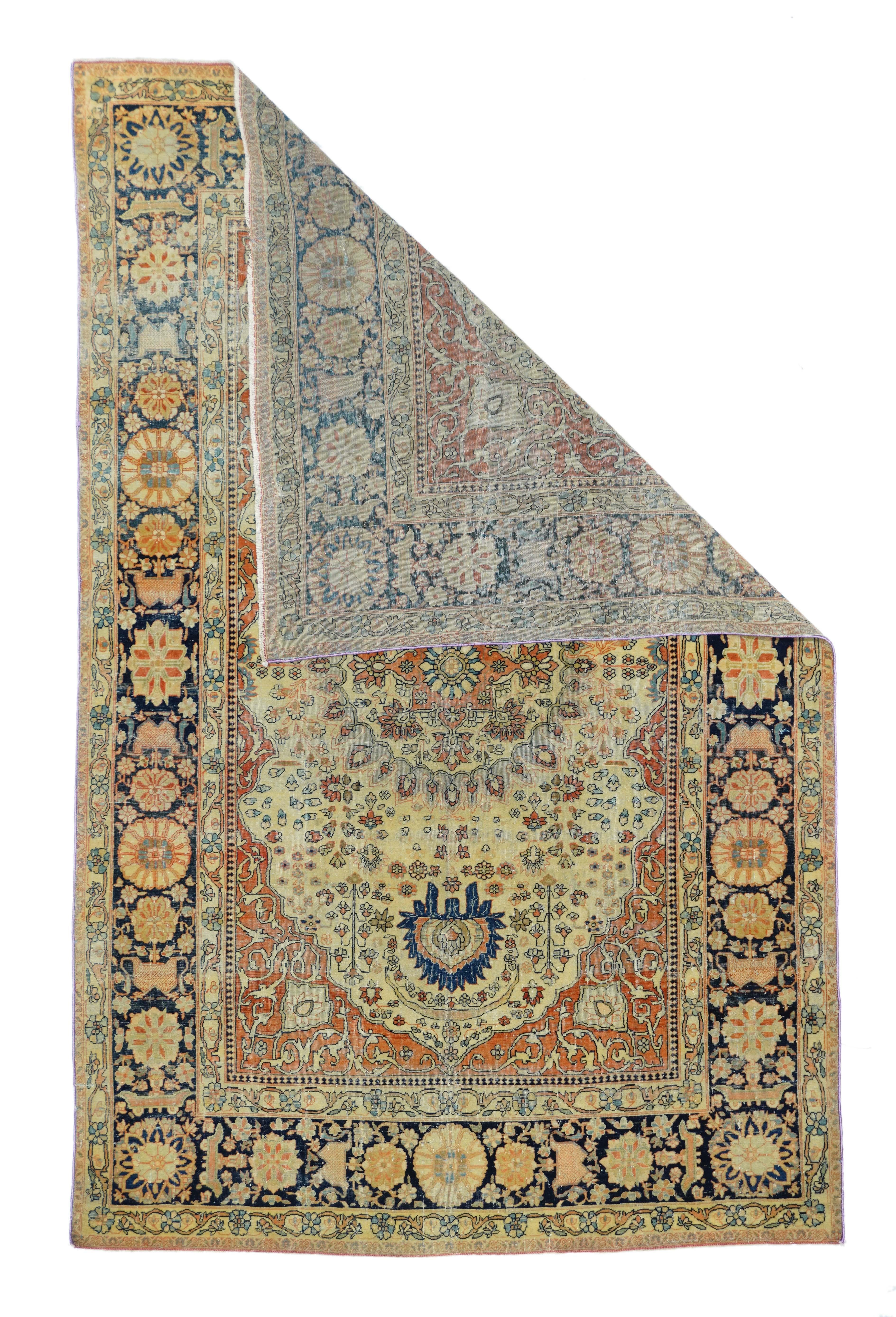 Antique Mohtasham Kashan rug 4'7'' x 6'7''.