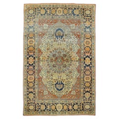 Tapis Kashan ancien Mohtasham de 4'7'' x 6'7''