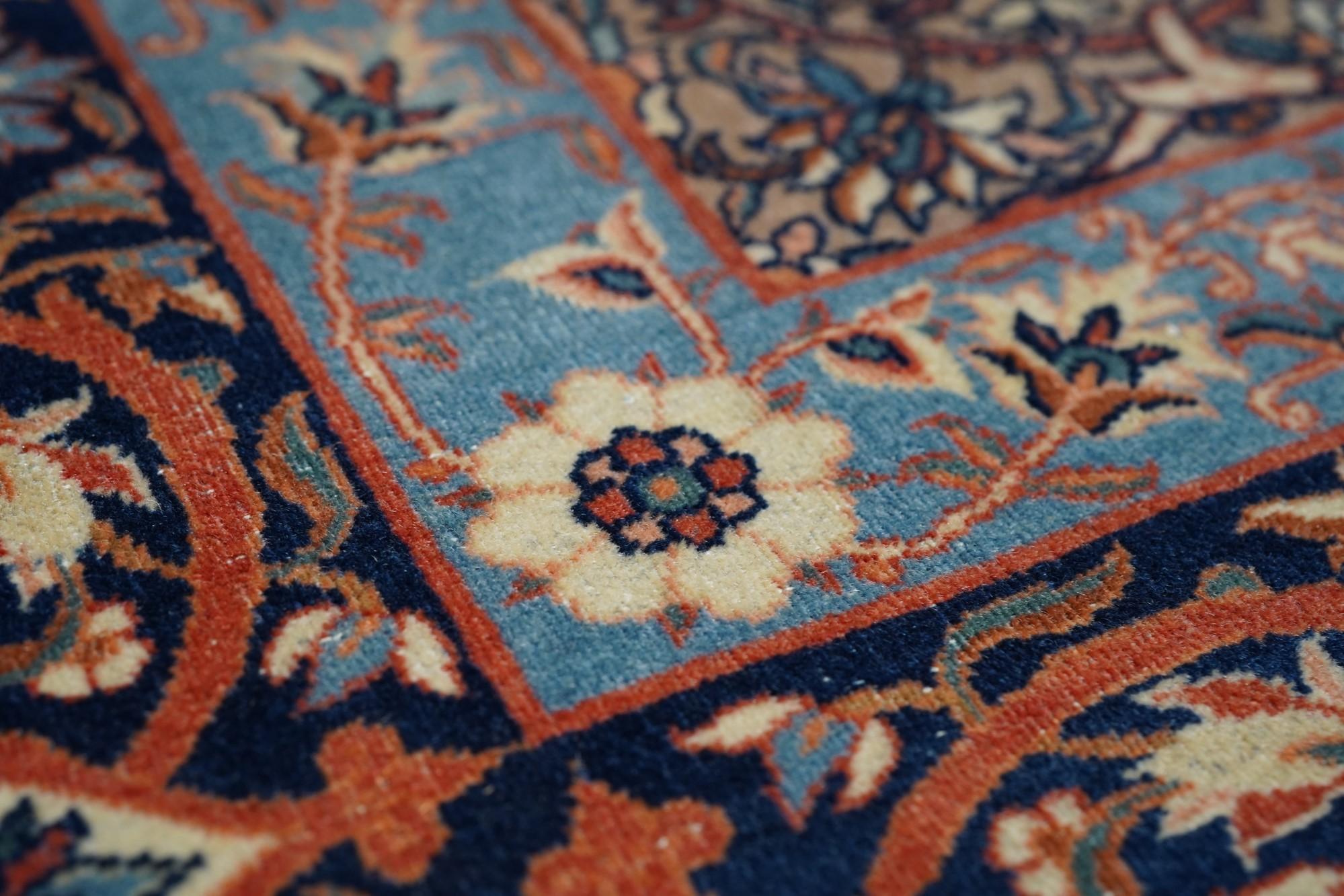 Wool Antique Mohtasham Kashan Rug 4'7'' x 6'8'' For Sale
