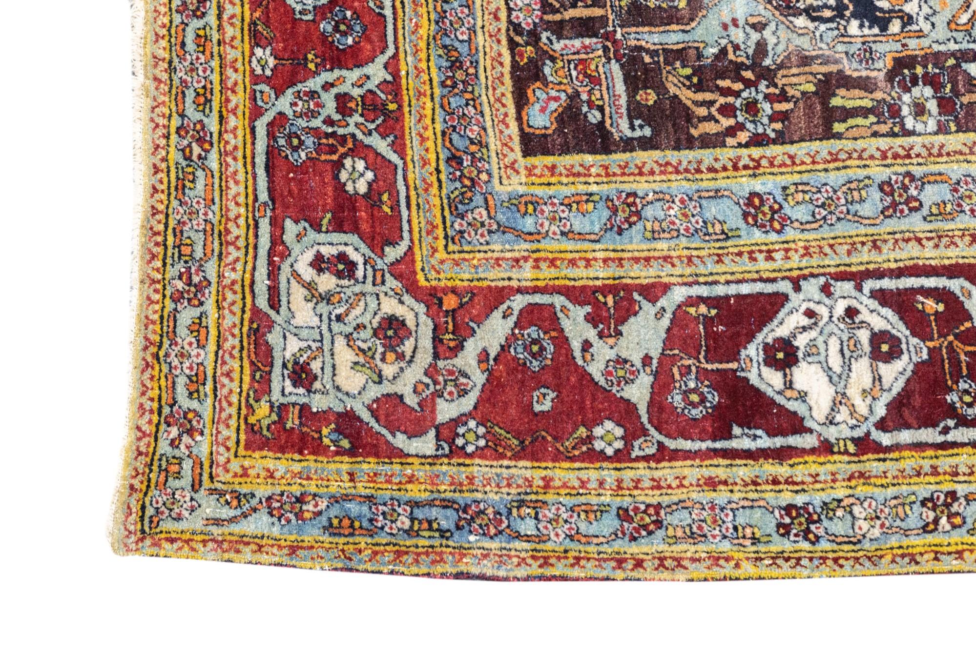 Antique Mohtasham Kashan Rug 4'9'' x 8'1'' For Sale 1
