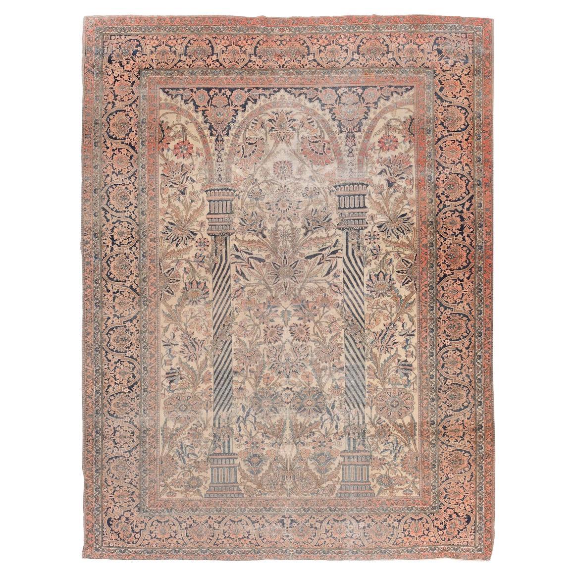 Antique Mohtasham Kashan Rug For Sale at 1stDibs