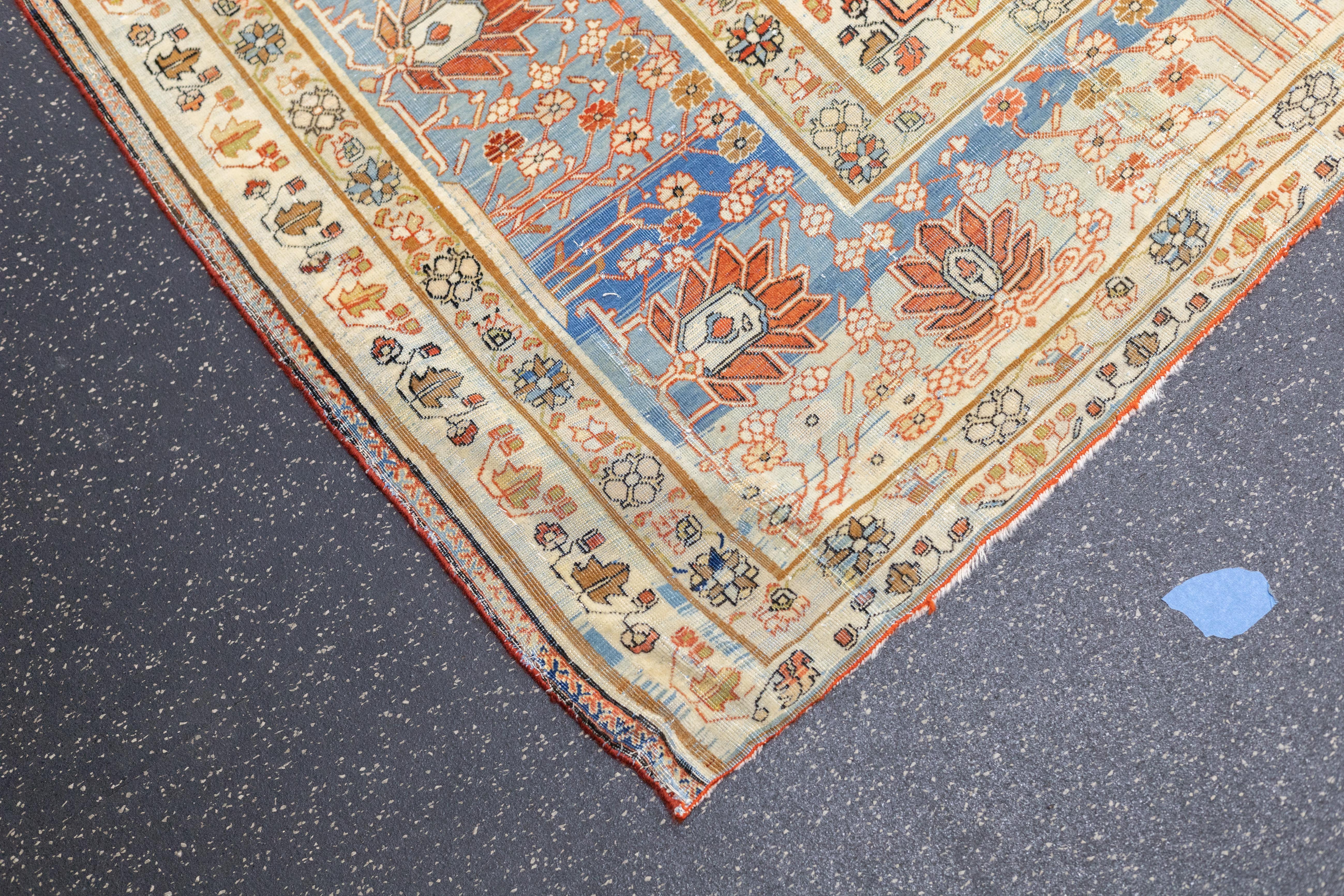 Antique Mohtasham Kashan Rug 7'1