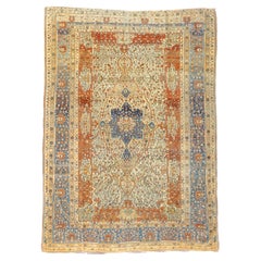 Alfombra antigua Mohtasham Kashan 7'1" x 10'0" (7'1" x 10'0")