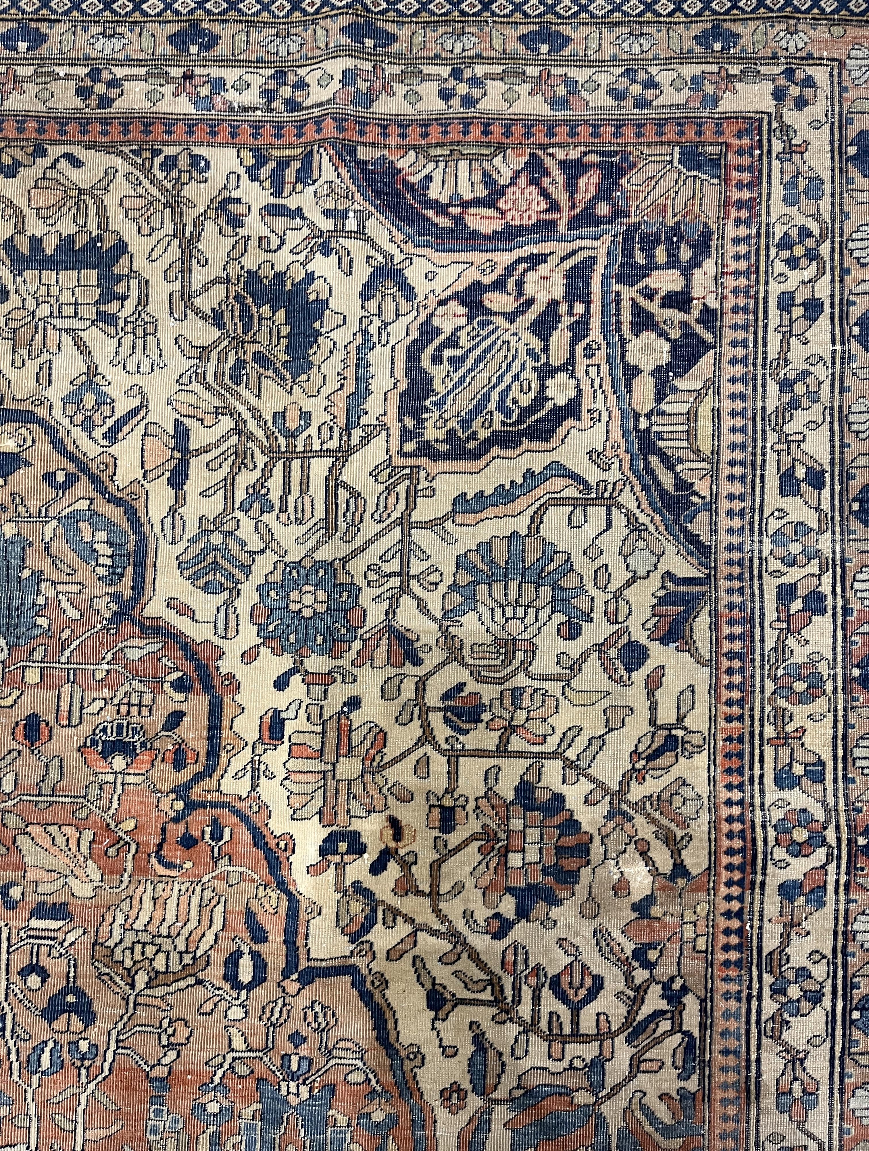 Antiker Mohtasham Kashan Teppich 7'11 x 11'5 (Handgeknüpft) im Angebot