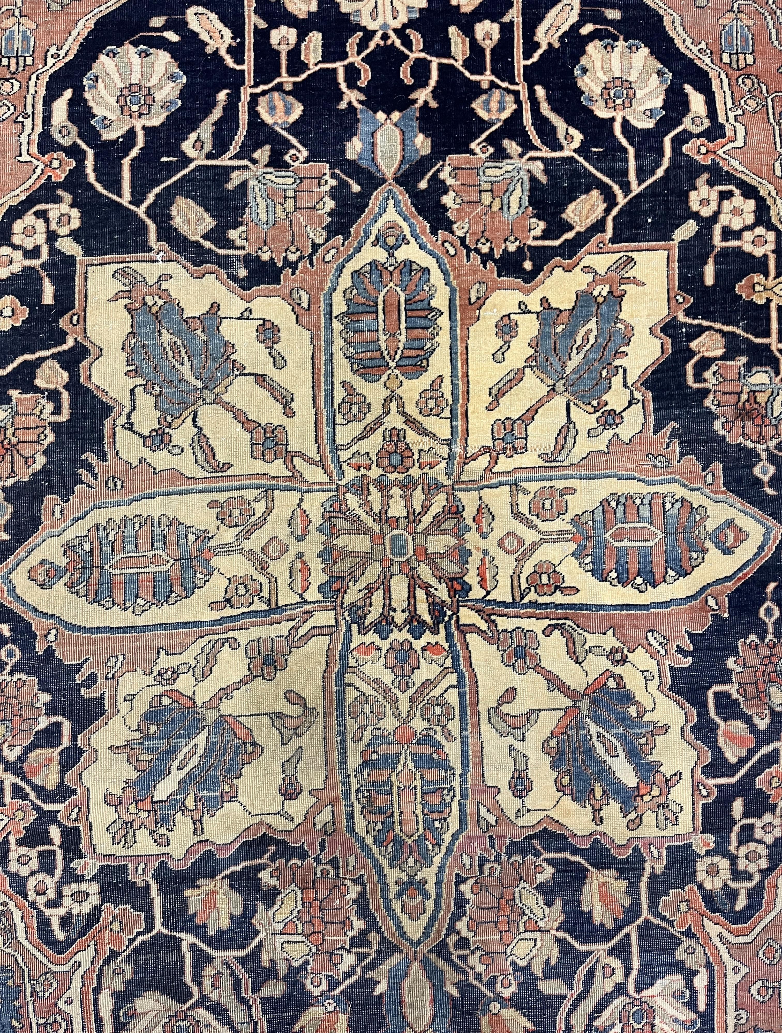 Antiker Mohtasham Kashan Teppich 7'11 x 11'5 (Wolle) im Angebot