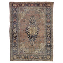 Antique Mohtasham Kashan Rug 7’11” x 11’5”