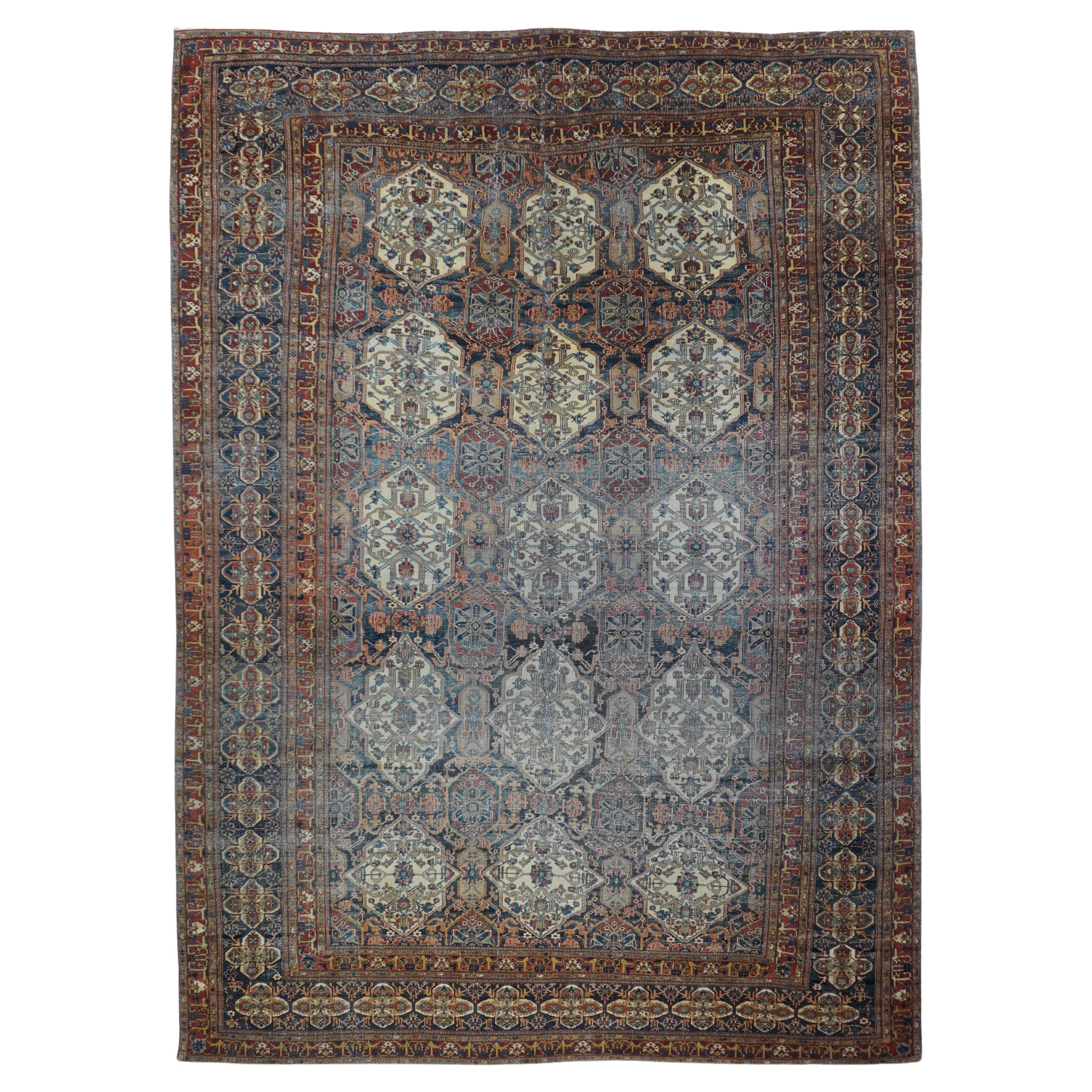 Antiker Mohtasham Kashan-Teppich 7'5'' x 10'1''
