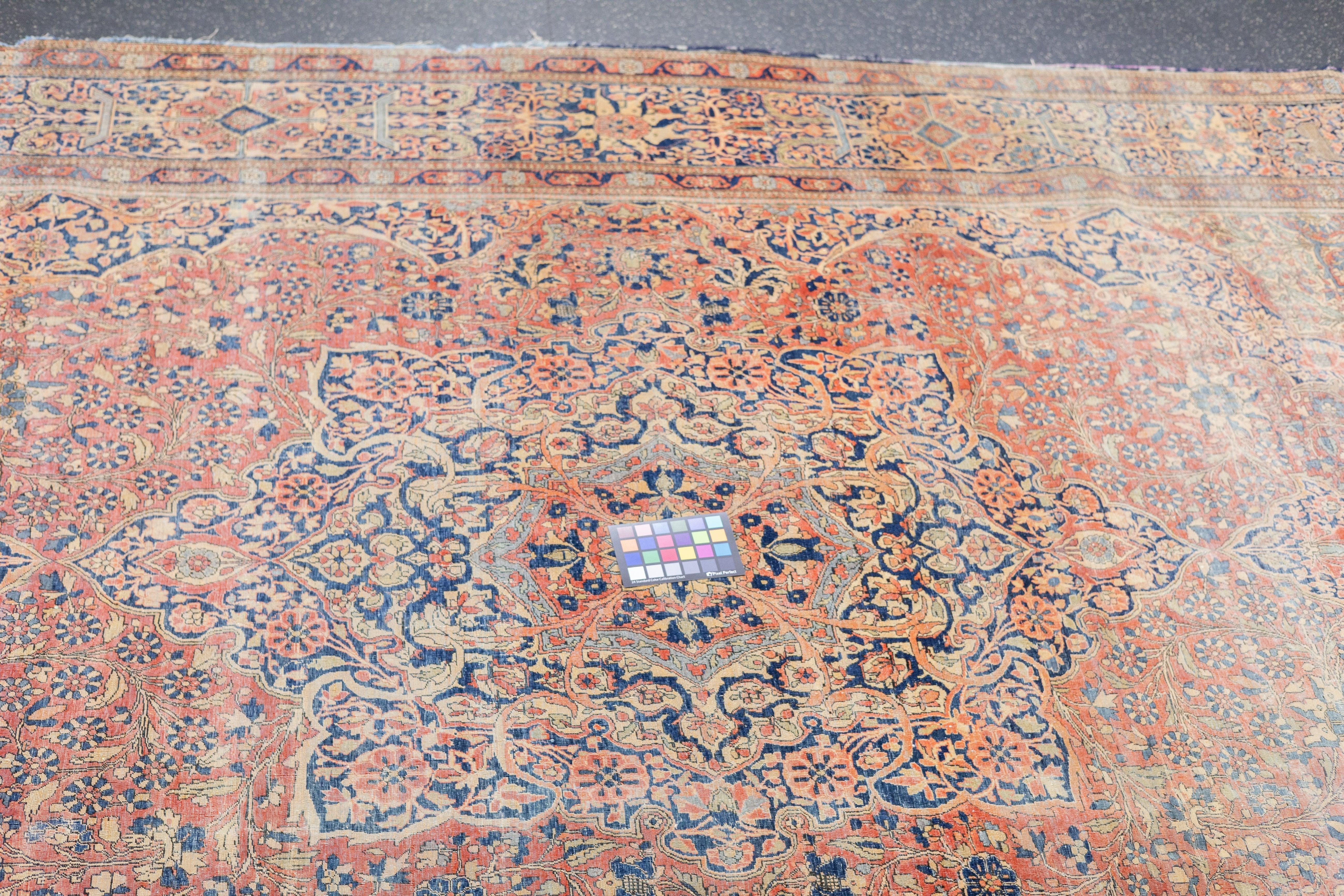 Antiker Mohtasham Kashan-Teppich 7'5'' x 10'9'' im Angebot 1