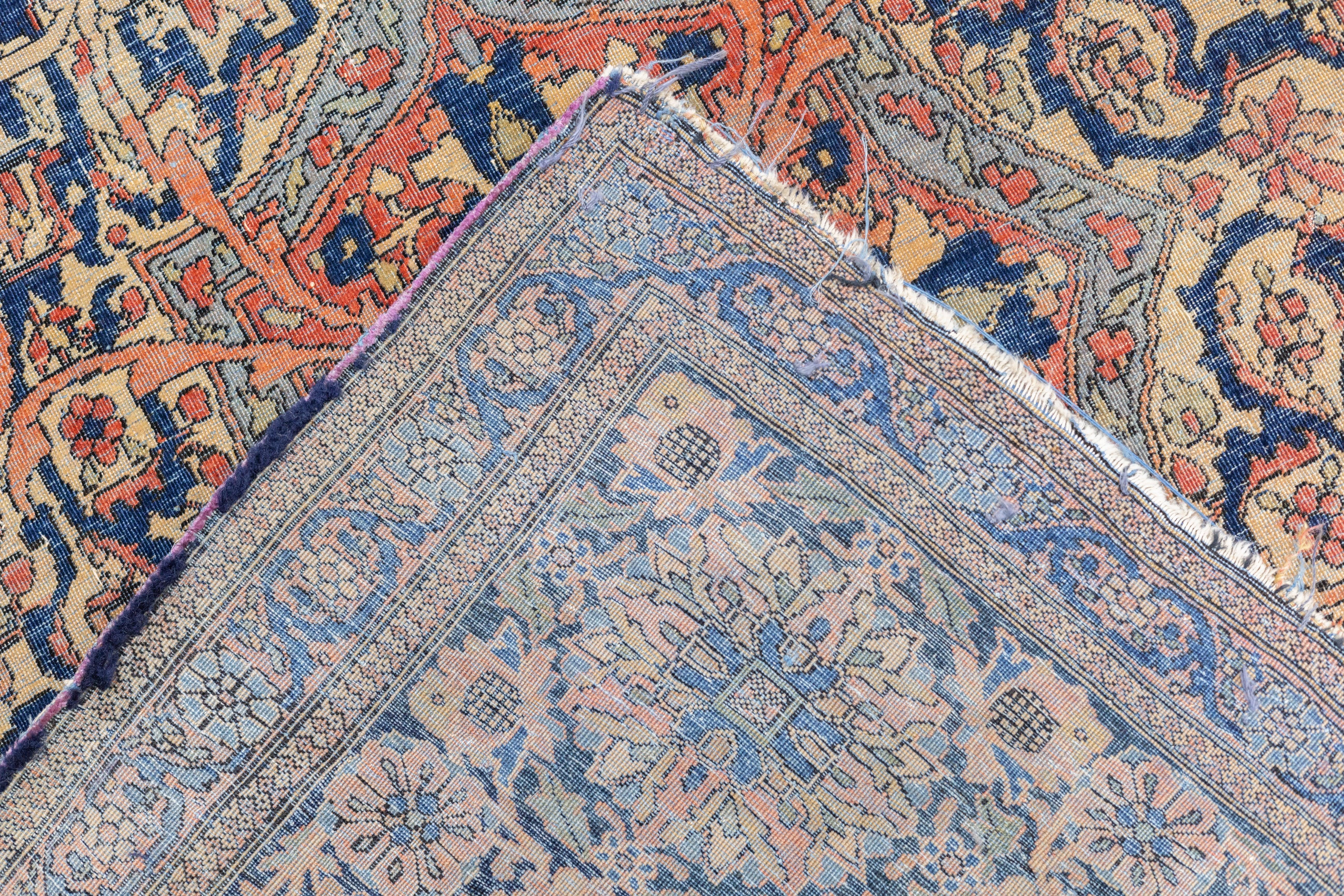 Antiker Mohtasham Kashan-Teppich 7'5'' x 10'9'' im Angebot 3