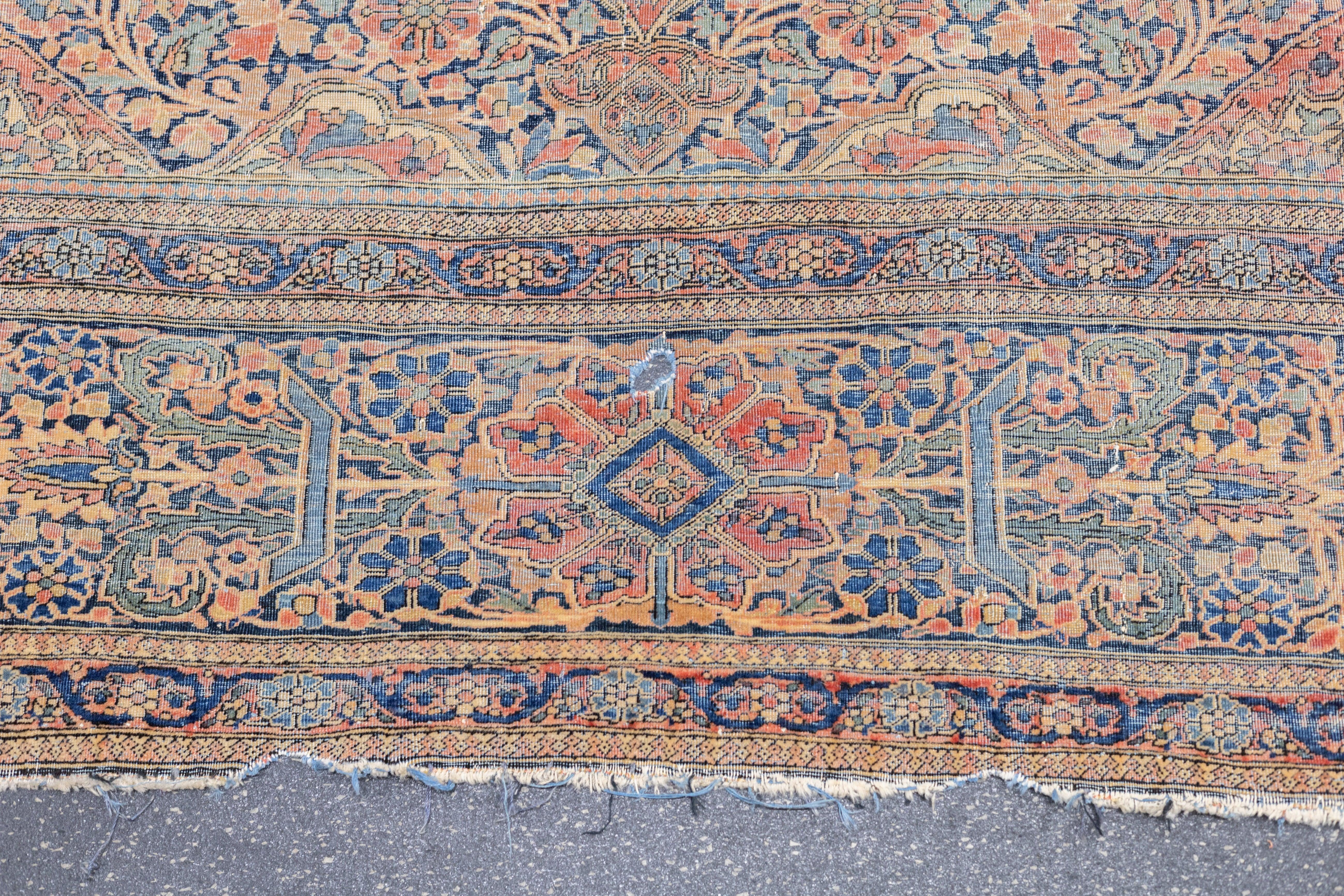 Antiker Mohtasham Kashan-Teppich 7'5'' x 10'9'' (Persisch) im Angebot