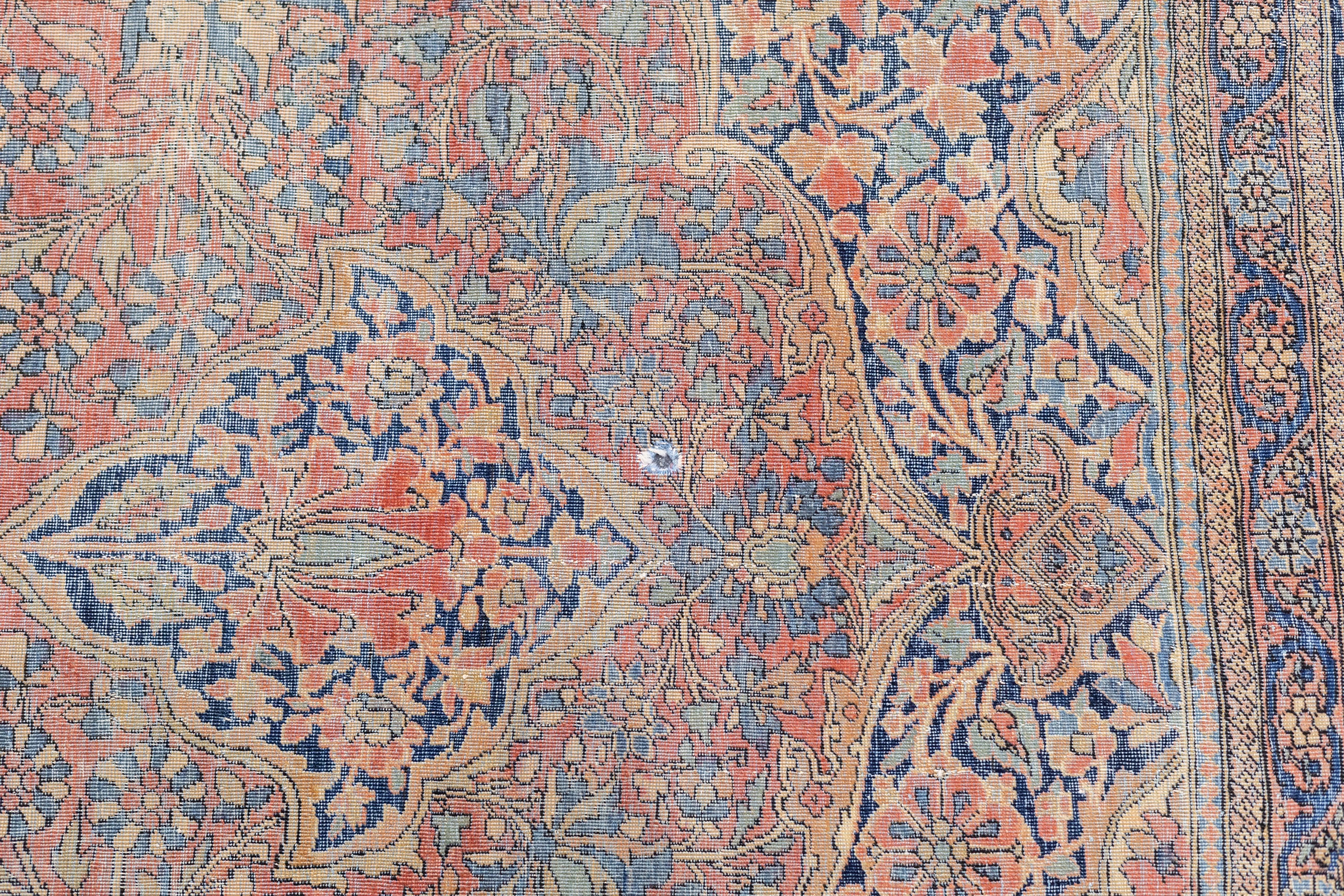 Antiker Mohtasham Kashan-Teppich 7'5'' x 10'9'' (Wolle) im Angebot