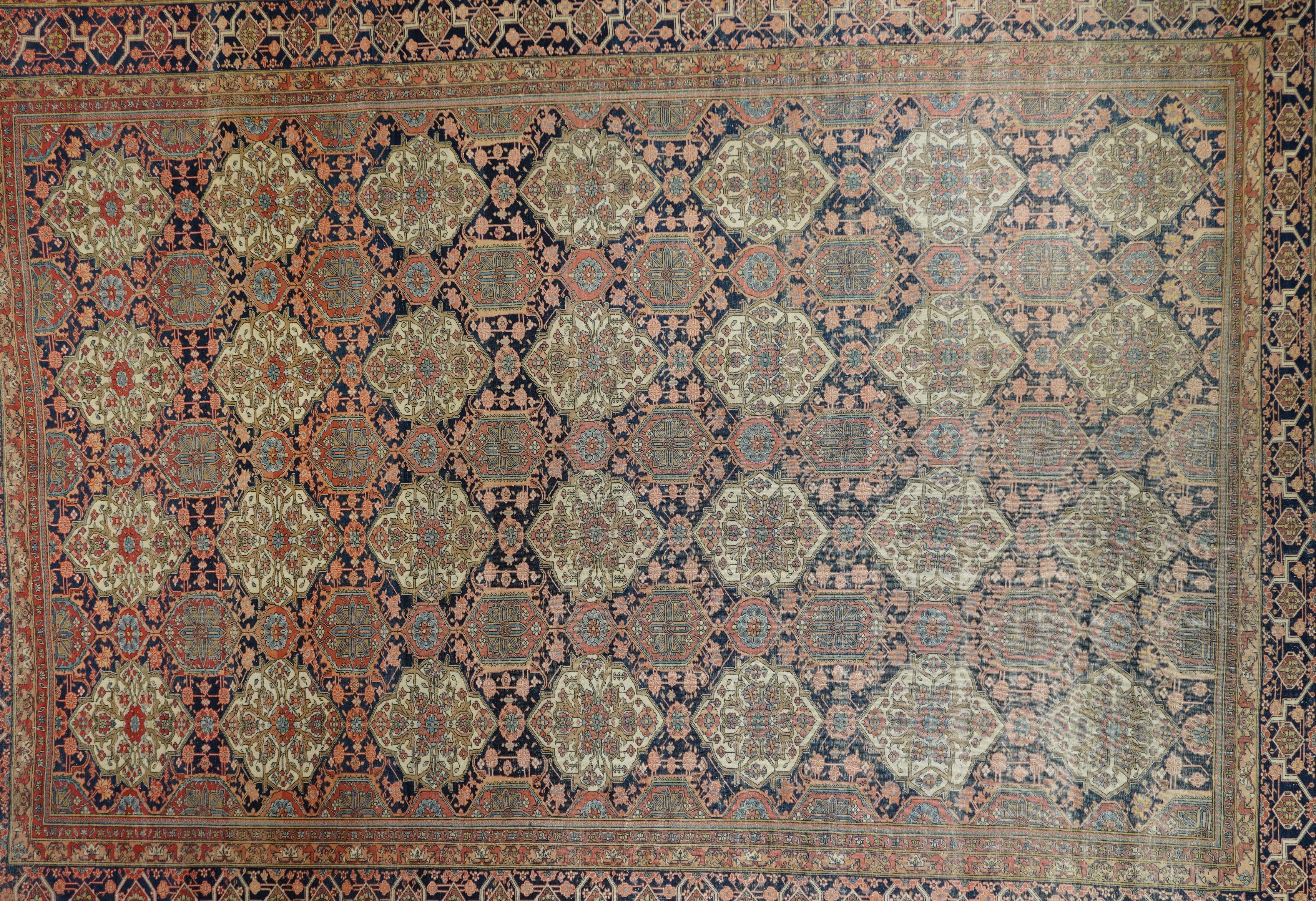 Antiker Mohtasham Kashan-Teppich 7'6'' x 10'3'' (Persisch) im Angebot