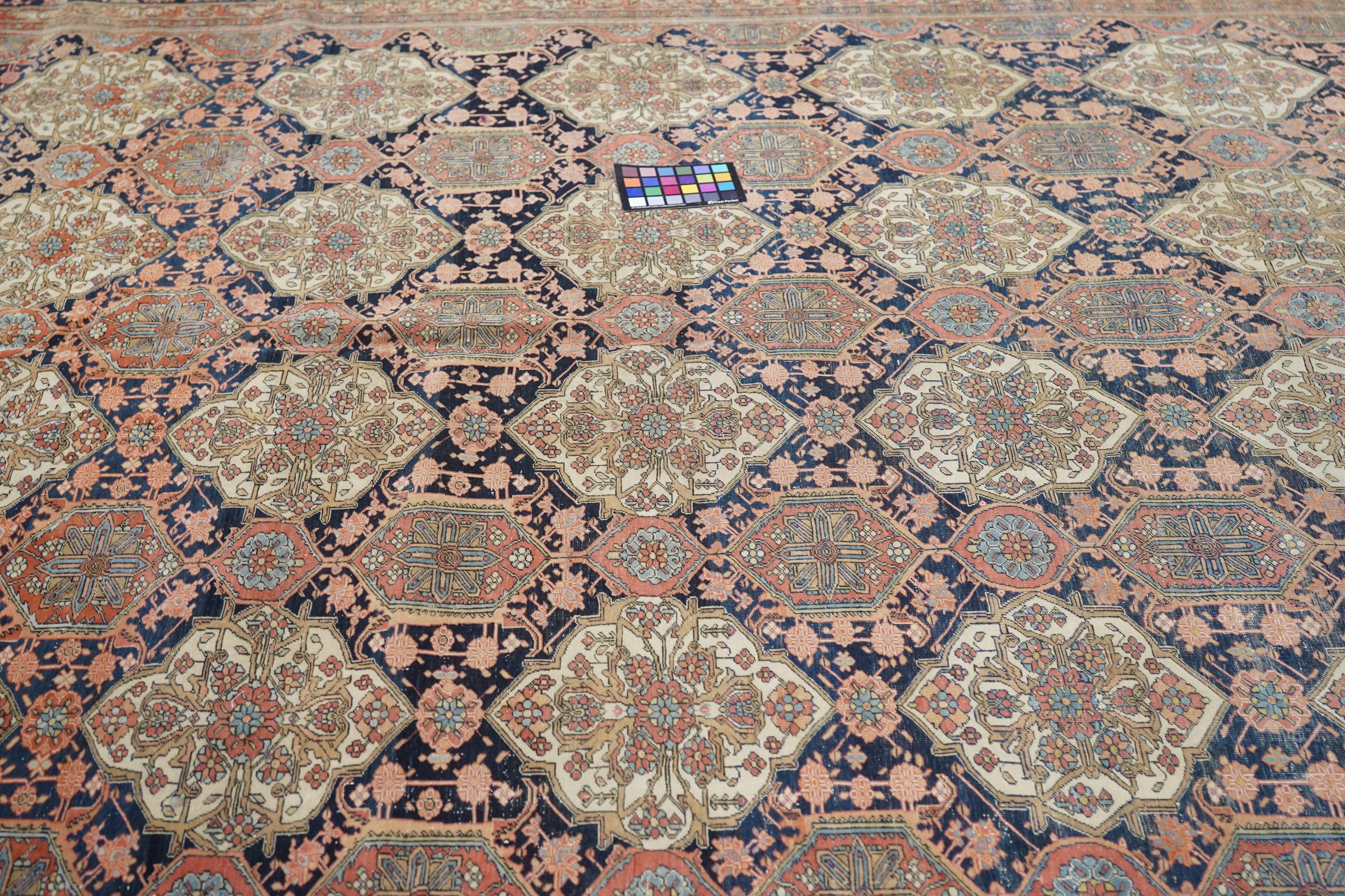 Antiker Mohtasham Kashan-Teppich 7'6'' x 10'3'' im Angebot 2