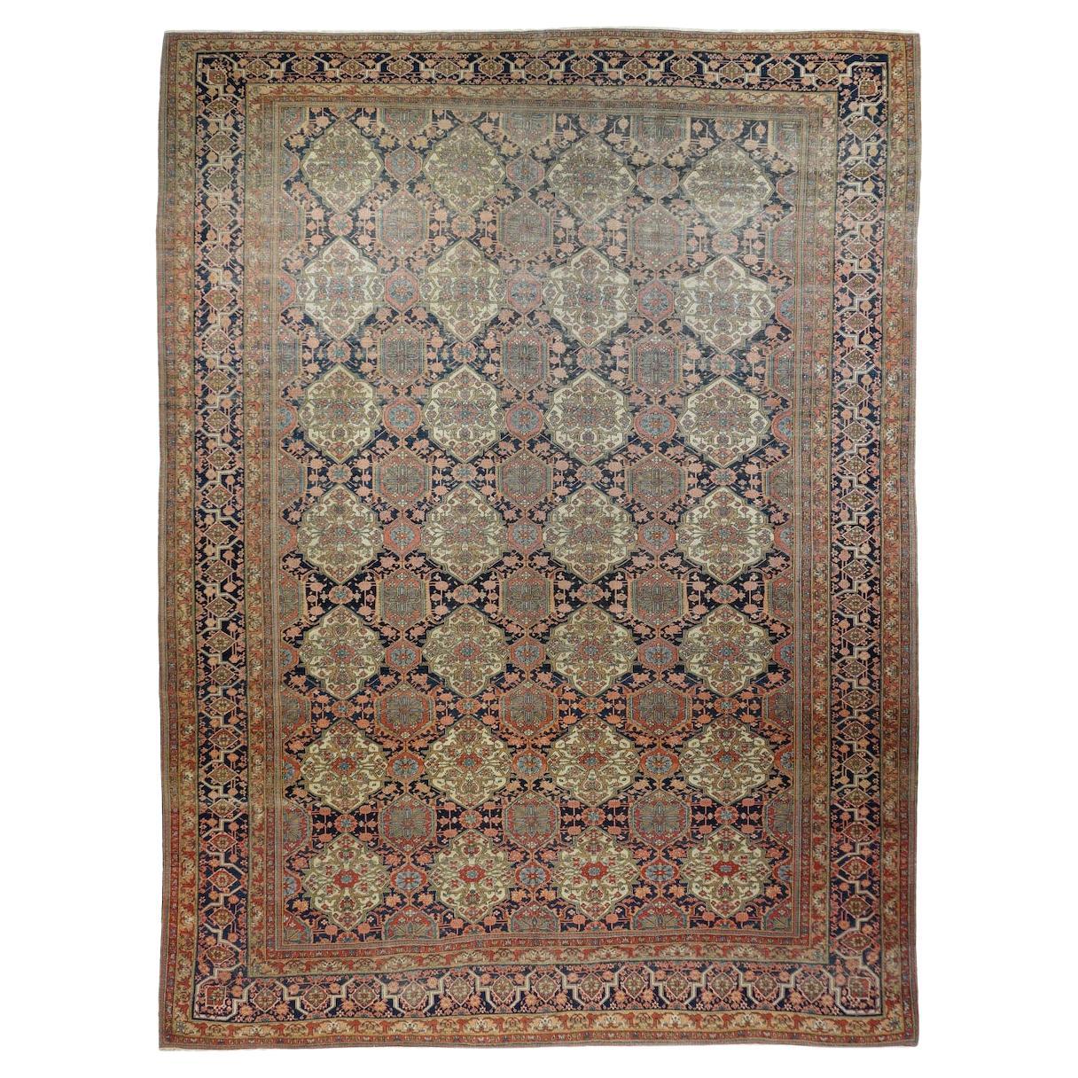 Antique Mohtasham Kashan Rug 7'6'' x 10'3''