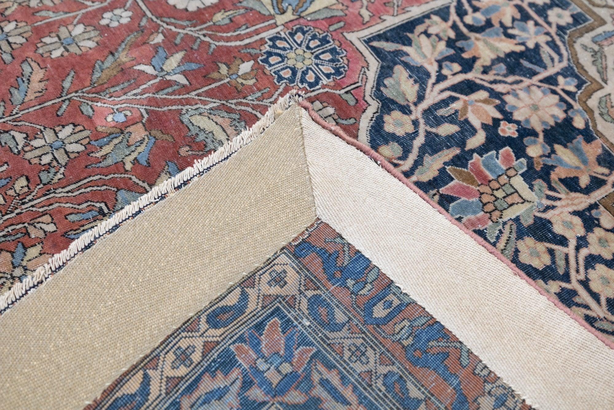 Antiker Mohtasham Kashan-Teppich 7'6'' x 11'2'' im Angebot 3