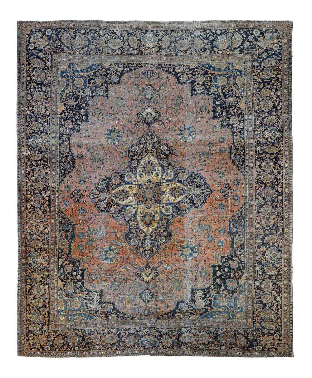 Antiker Mohtasham Kashan-Teppich 7'7'' x 9'5'' (Persisch) im Angebot