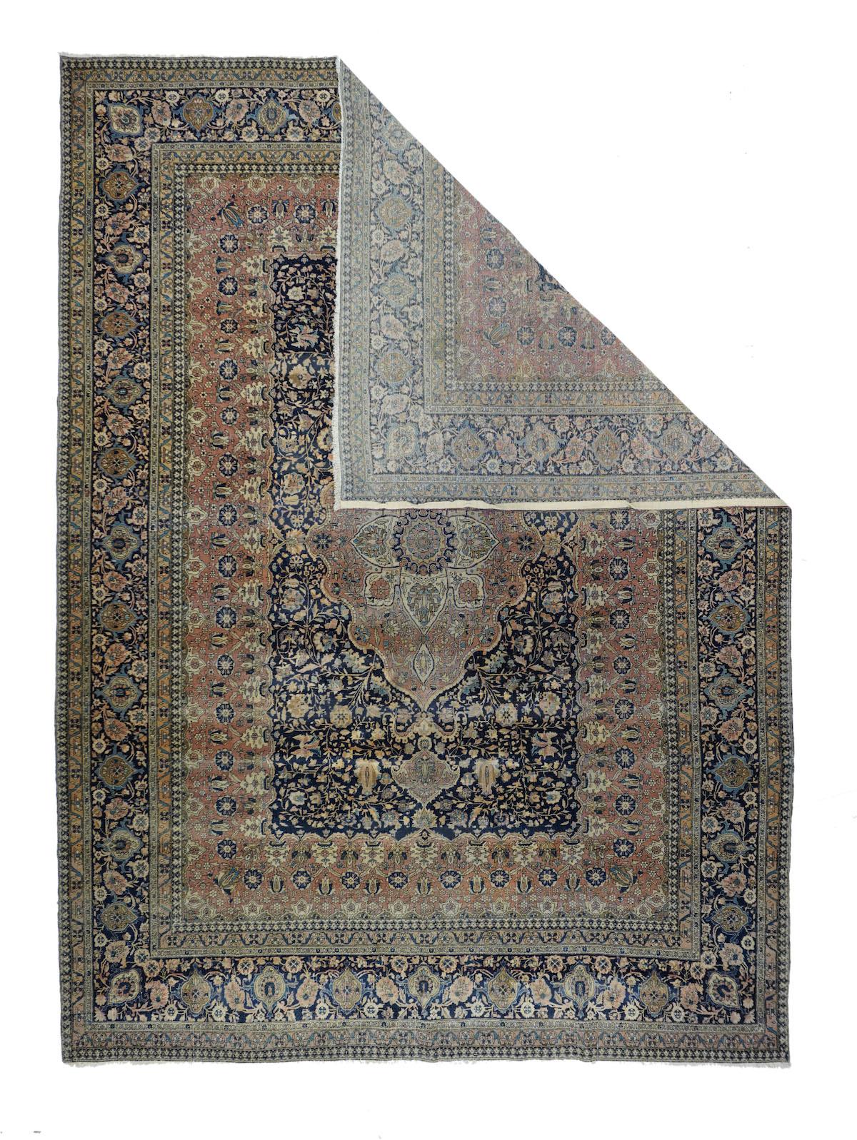 Antique Mohtasham Kashan rug 7'8'' x 10'4''. This very fully-patterned, finely woven NW Persian carpet is certainly attributable to the highly desirable 