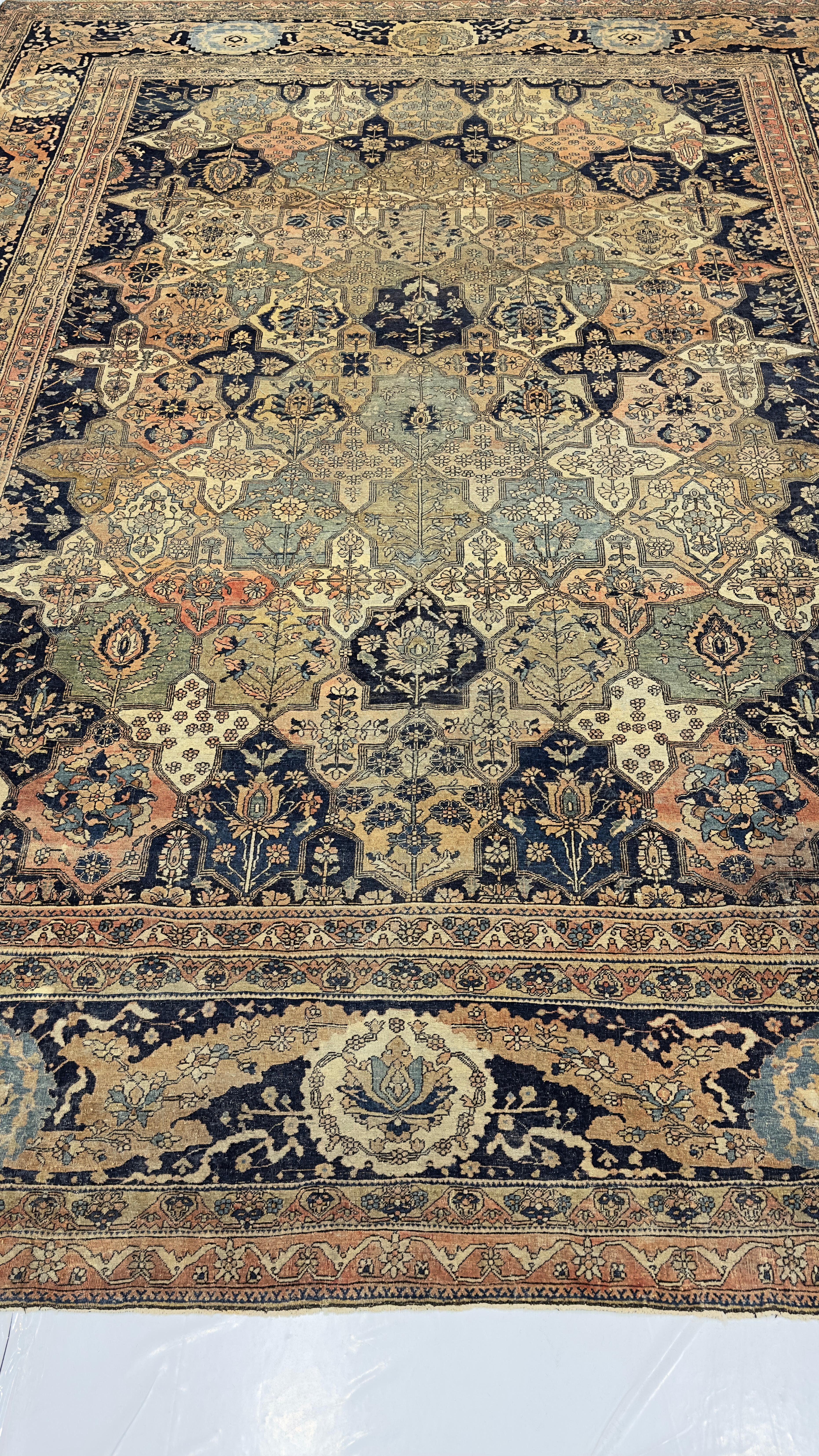 Antiker Mohtasham Kashan Teppich 8'4 x 11'3 im Angebot 1