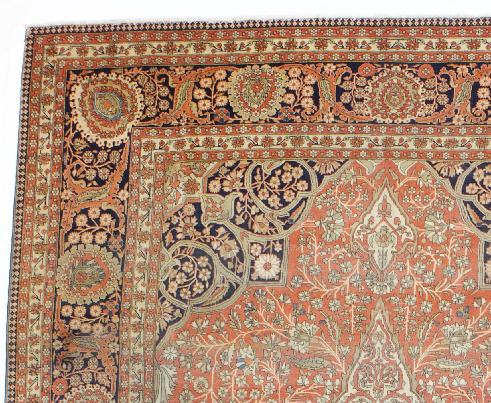 Antiker Mohtasham Kashan-Teppich 8'4'' x 11'4'' (Persisch) im Angebot