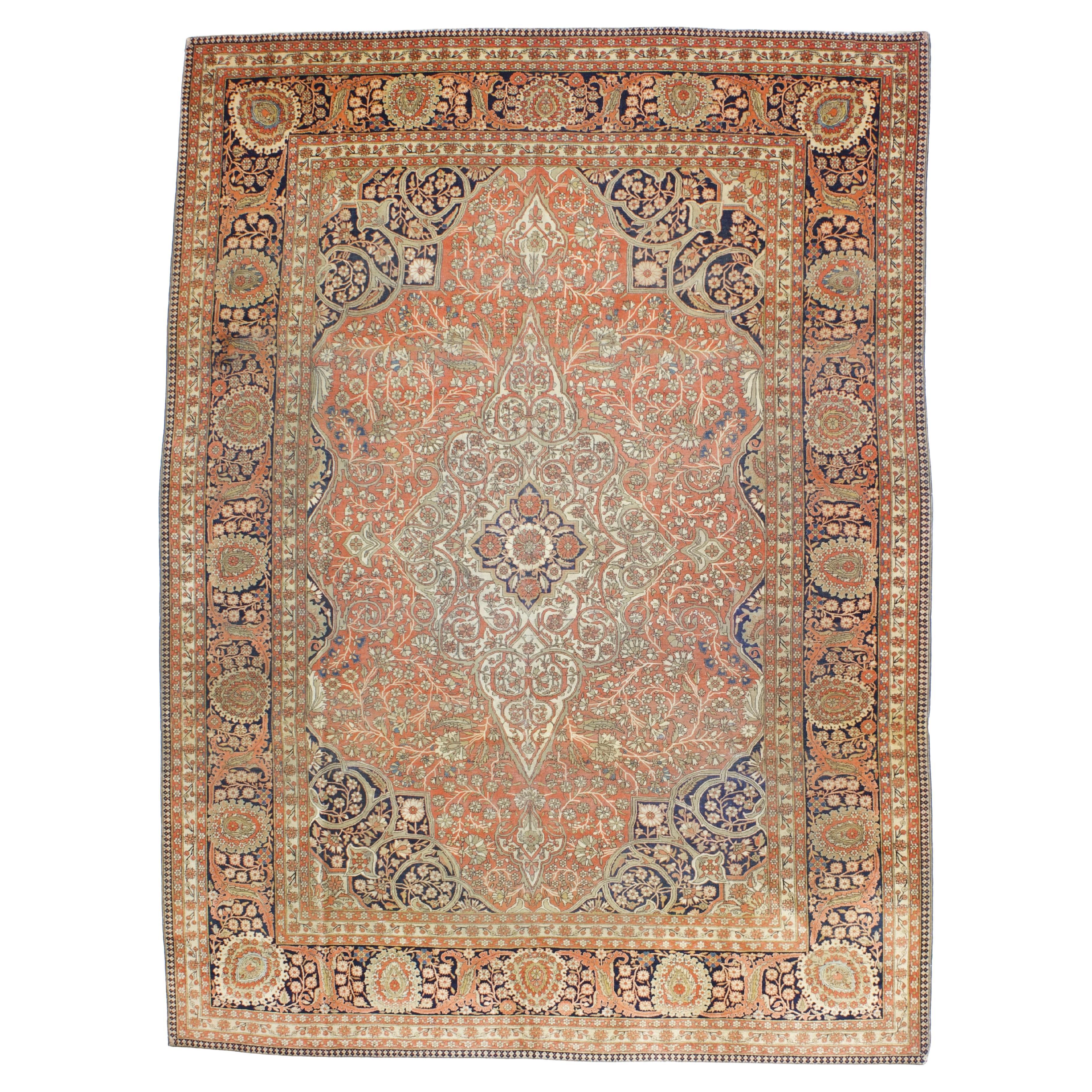 Antique Mohtasham Kashan Rug 8'4'' x 11'4''
