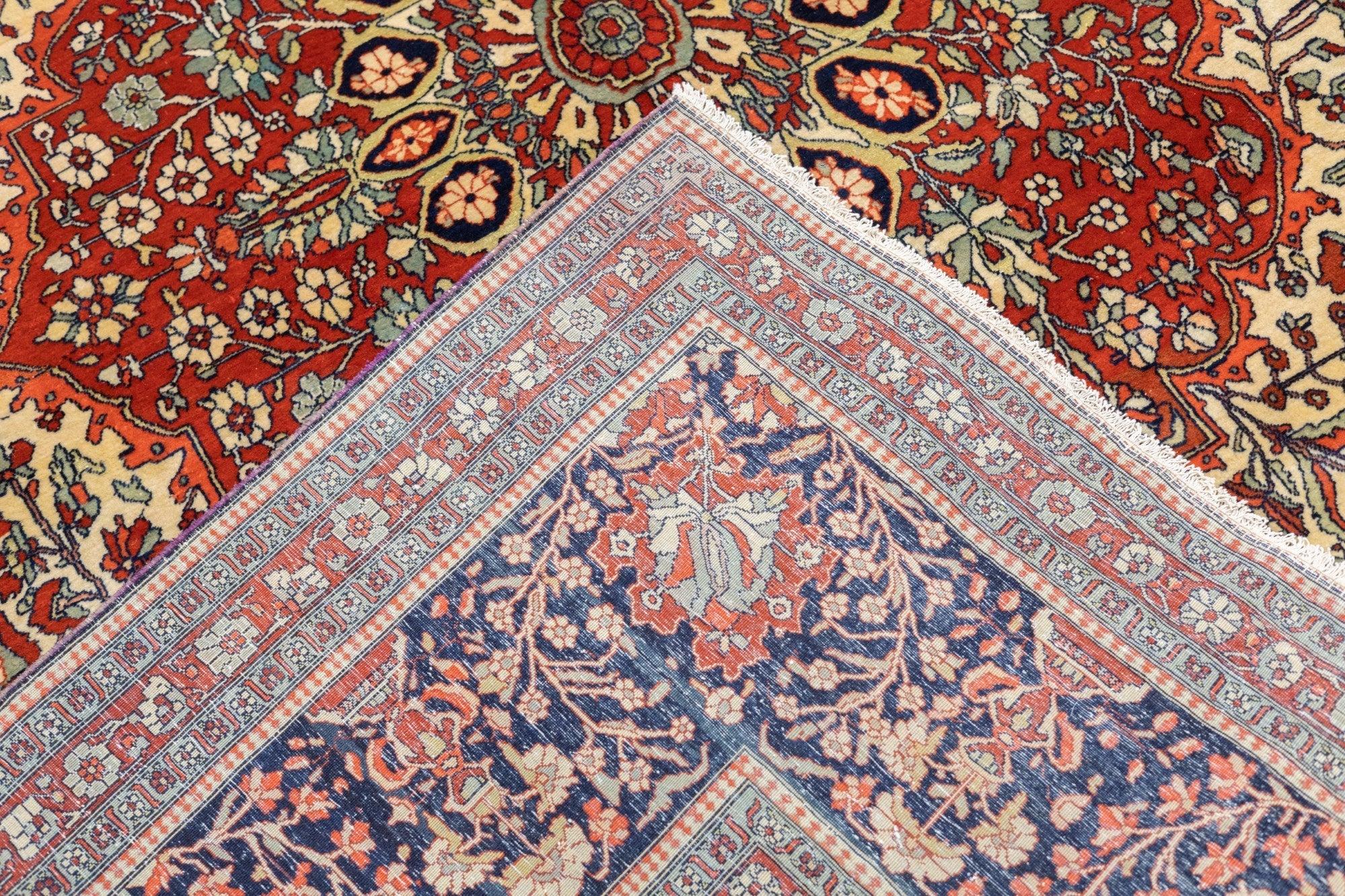 Antiker Mohtasham Kashan-Teppich 8'7'' x 11'4'' im Angebot 3