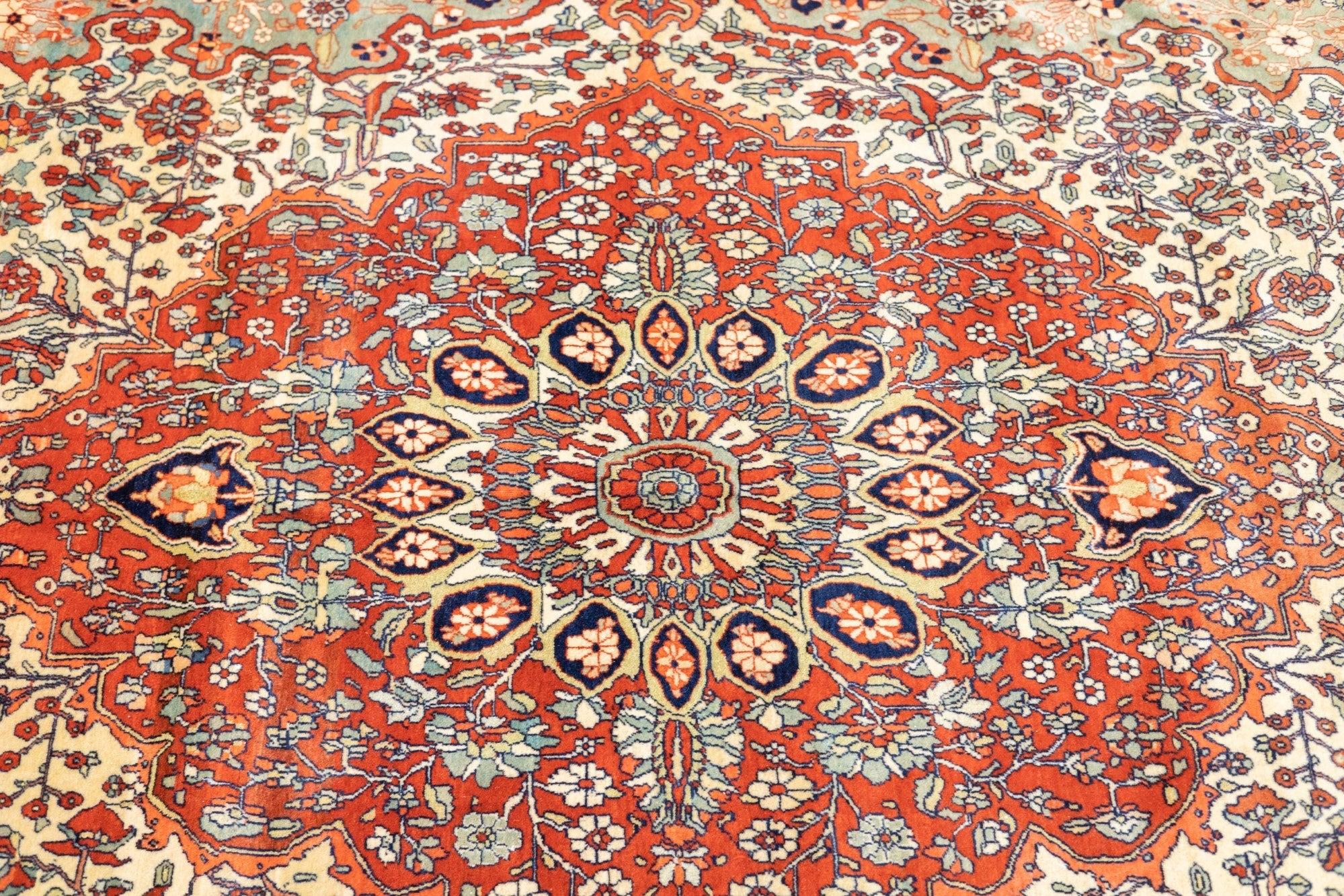 Antiker Mohtasham Kashan-Teppich 8'7'' x 11'4'' im Angebot 1