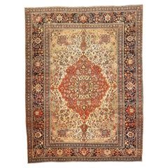 Antique Mohtasham Kashan Rug 8'7'' x 11'4''