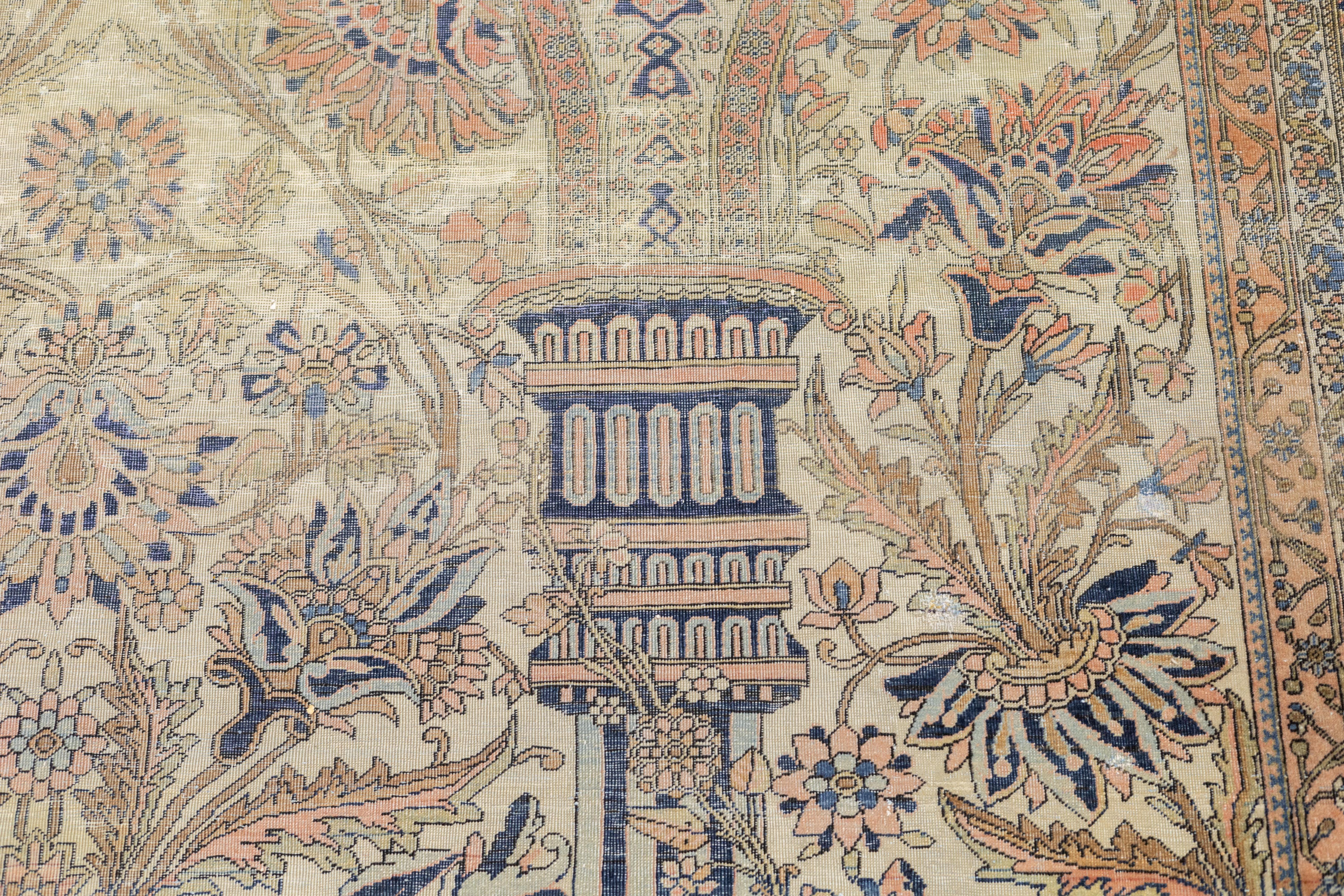 Antiker Mohtasham Kashan-Teppich 6'9'' x 9'7'' im Angebot 11