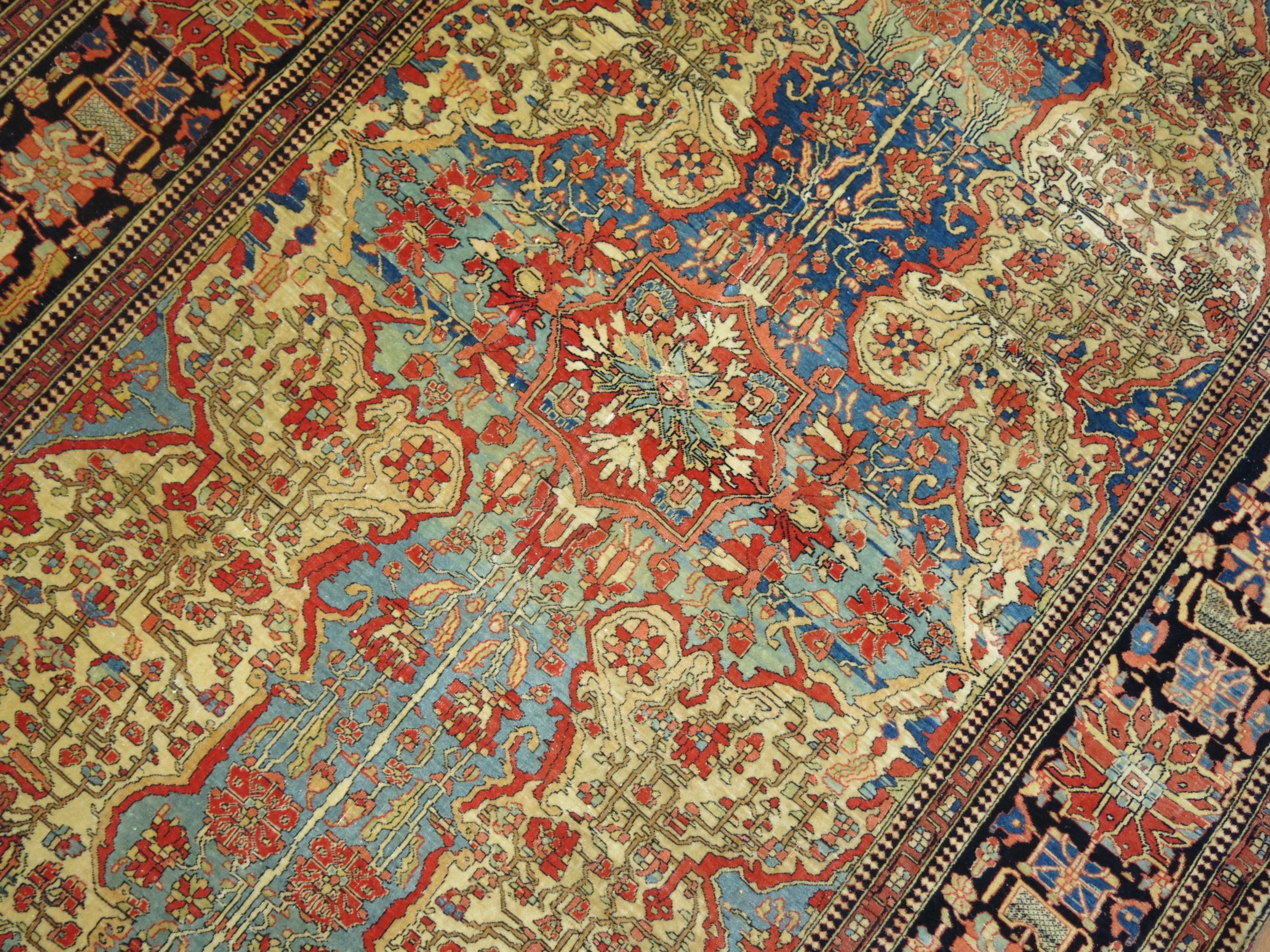 Antique Mohtasham Kashan Rug 12