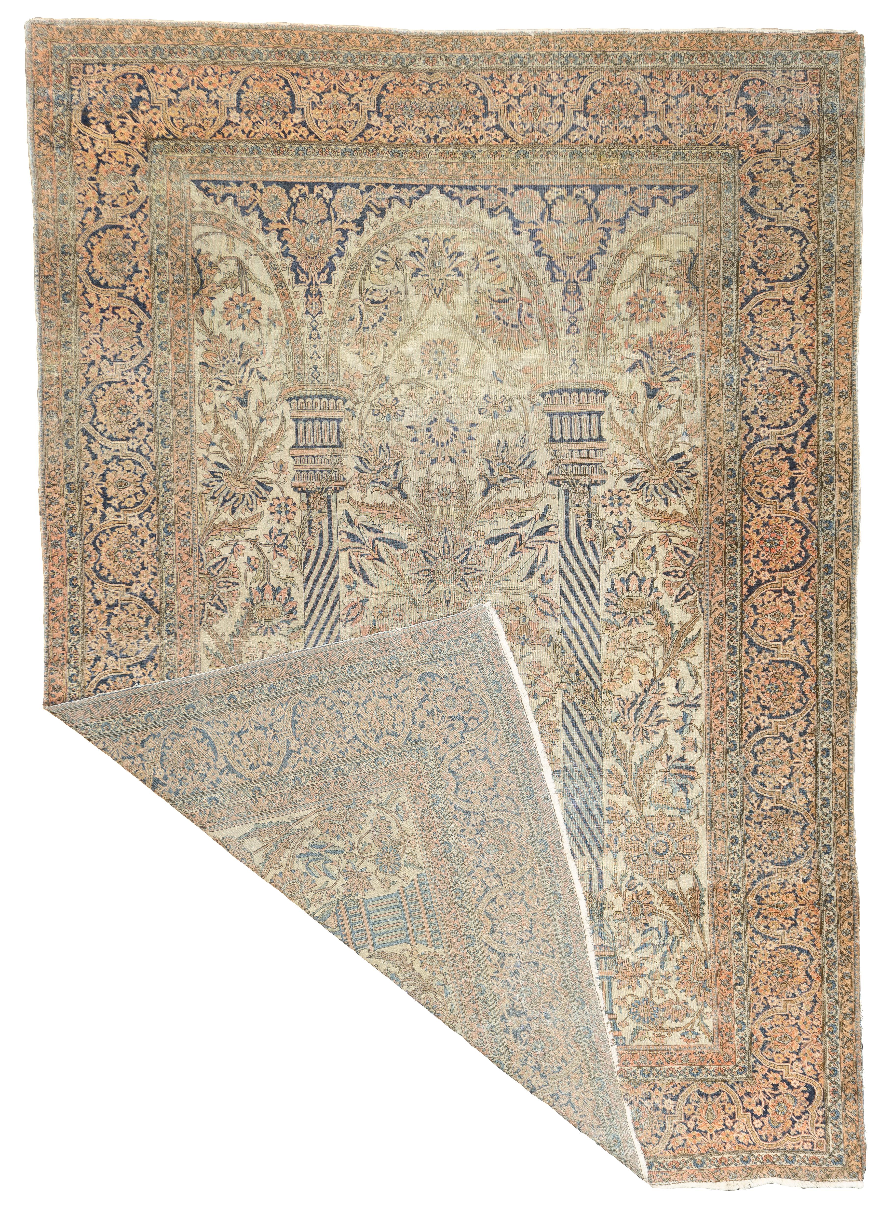 Persian Antique Mohtasham Kashan Rug 6'9'' x 9'7'' For Sale