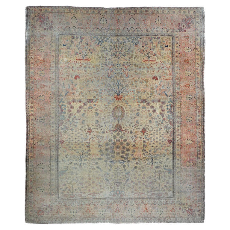 Antique Mohtasham Kashan Rug For Sale at 1stDibs