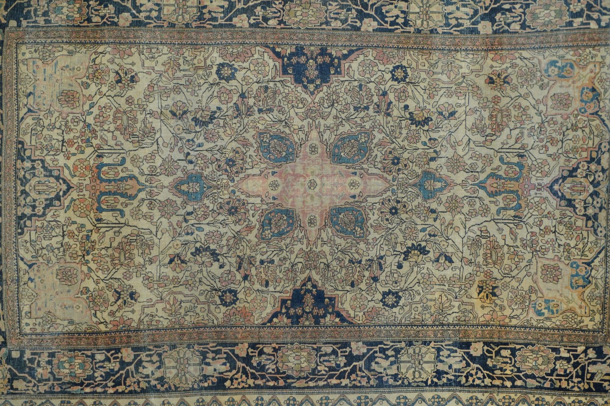 Perse Tapis Mohtasham ancien 4'2'' x 6'9'' en vente