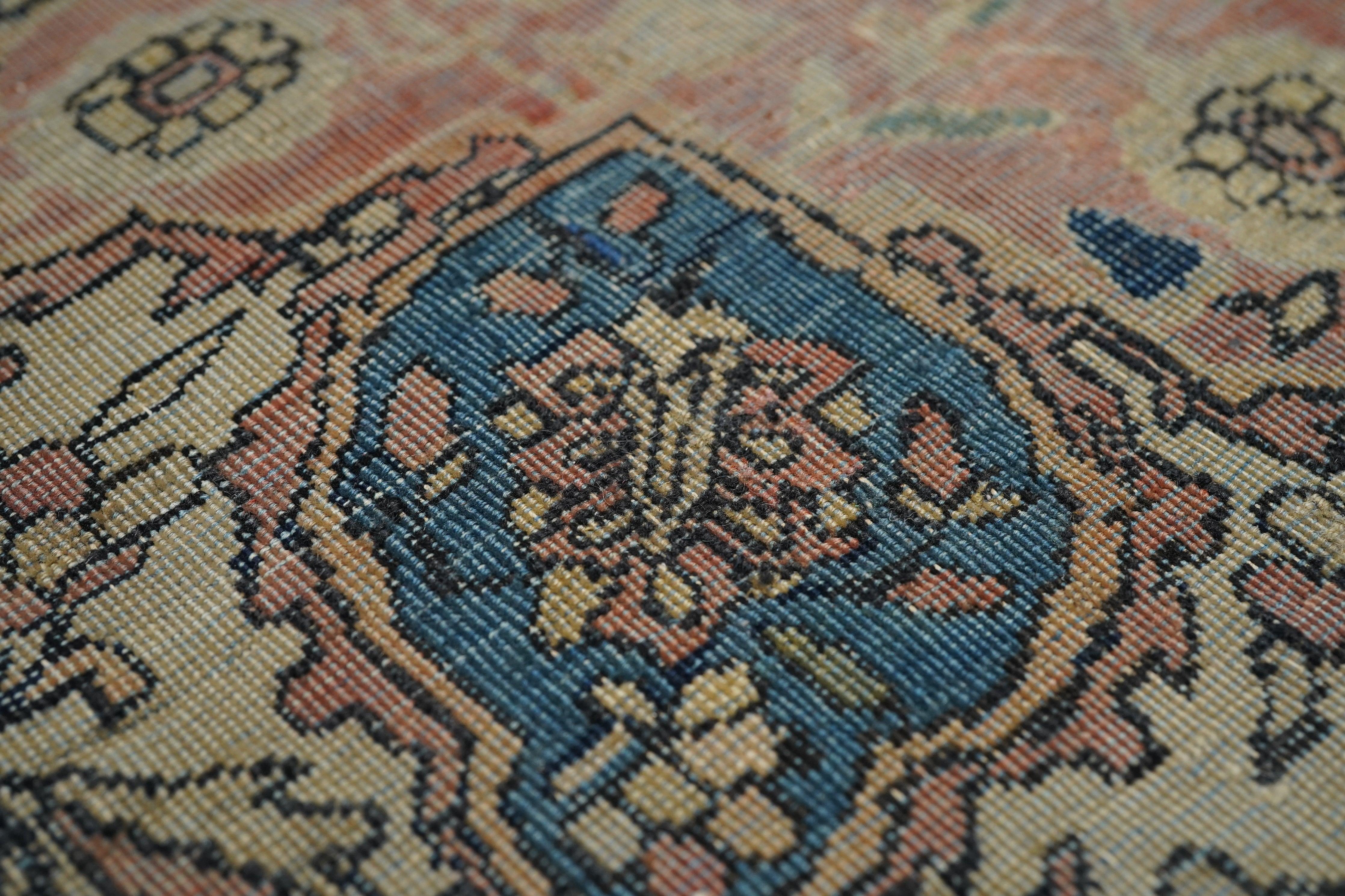 Laine Tapis Mohtasham ancien 4'2'' x 6'9'' en vente