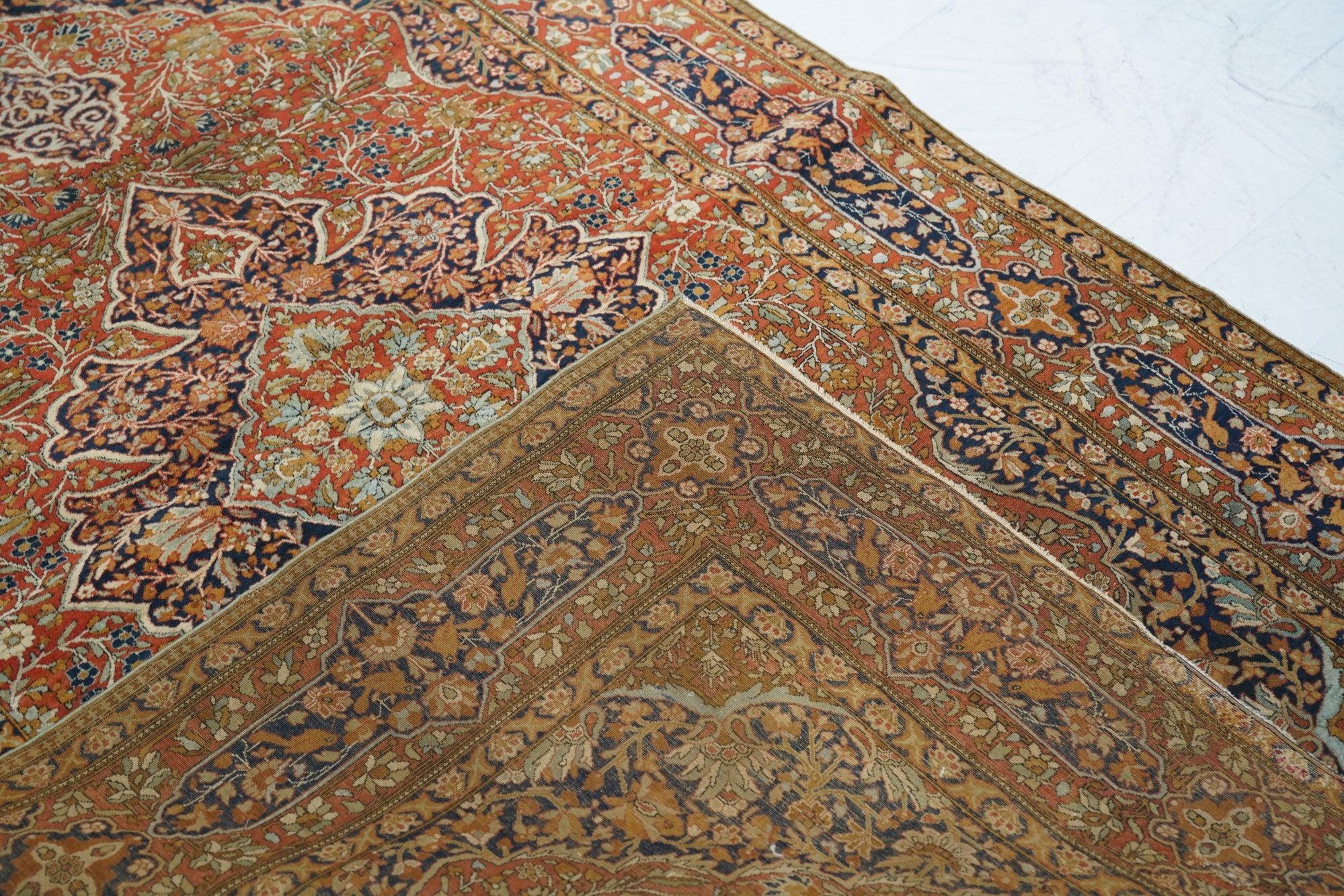 Antiker Mohtasham-Teppich 4'4'' x 6'8'' im Angebot 1