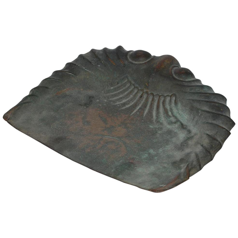 Antique Molded Copper Dust Pan For Sale