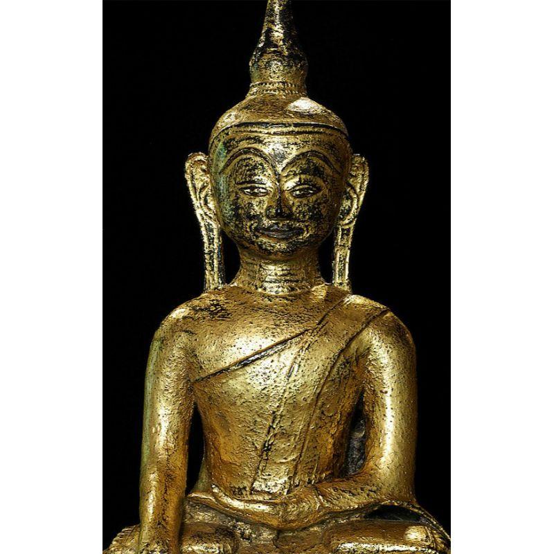 17th Century Antique Mon Buddha Statue from Burma For Sale