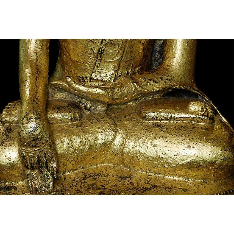 Bronze Antique Mon Buddha Statue from Burma For Sale