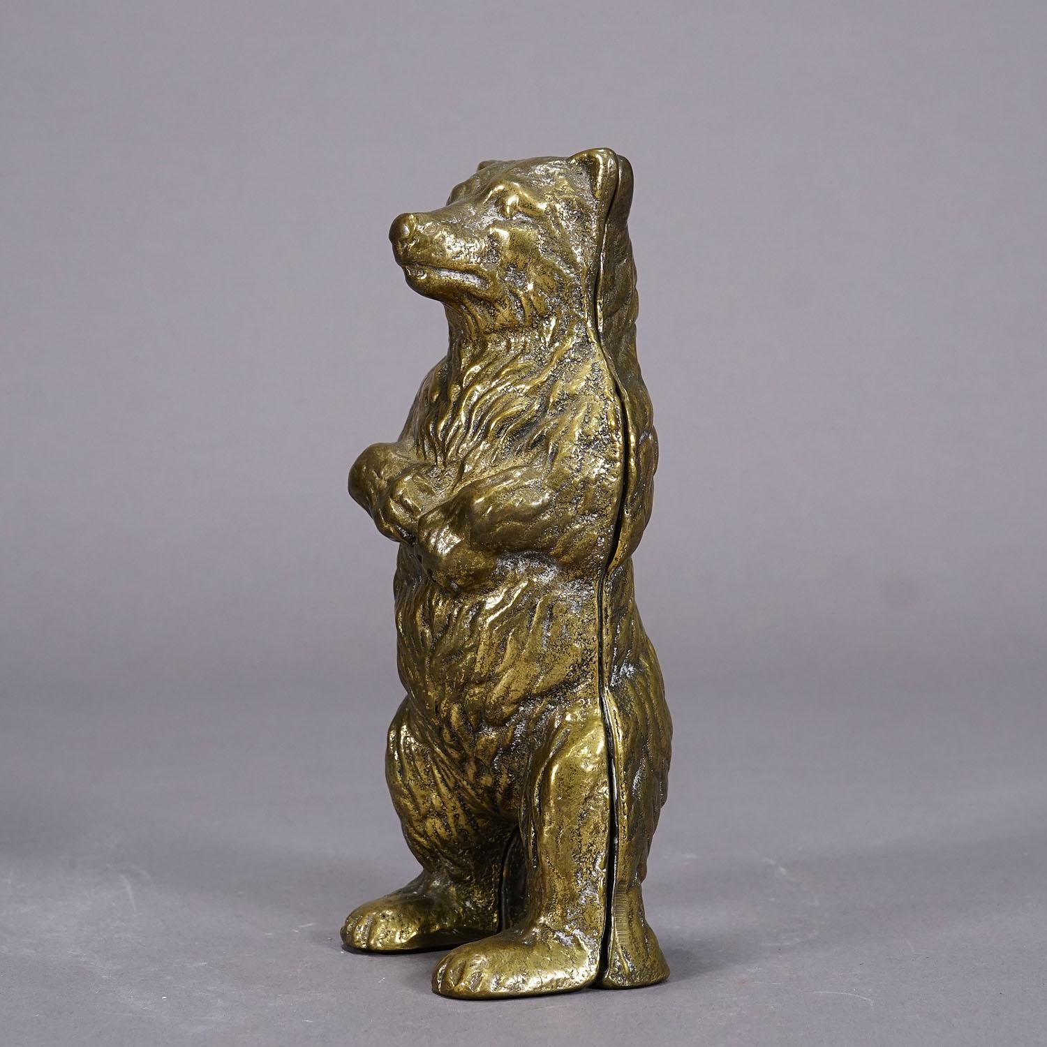 Victorian Antique Money Box Bear Statue Made of Brass For Sale
