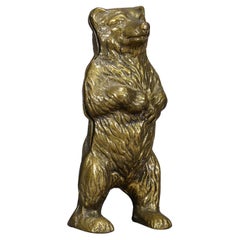 Antique Money Box Bear Statue Made of Brass