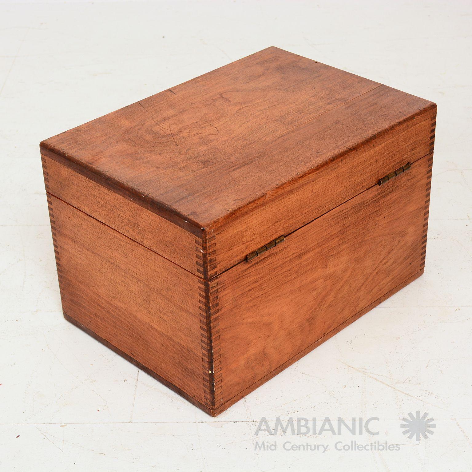 Modern Antique Solid Maple Wood Box Money Coin Compartments Cash Storage Drawer 1920s