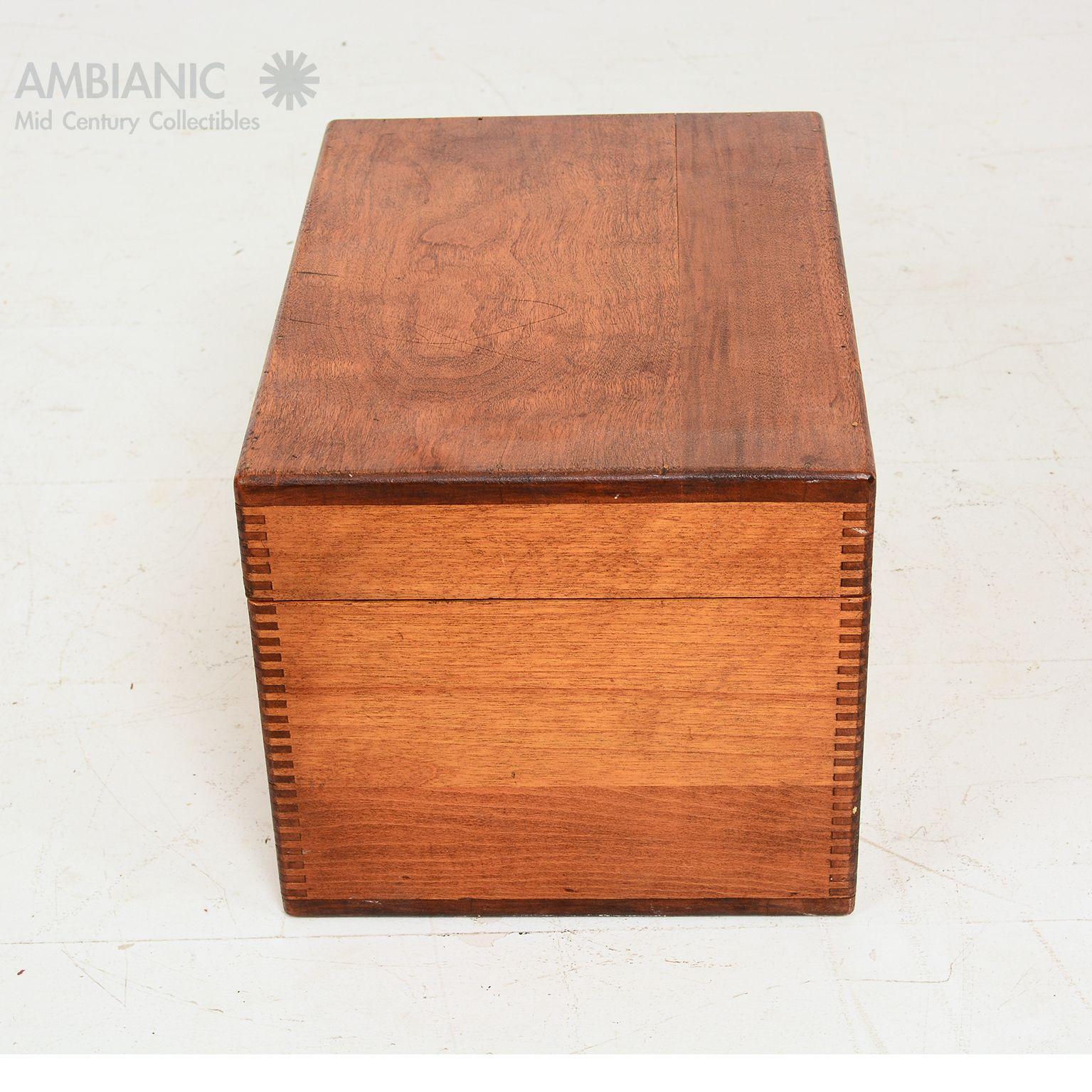 North American Antique Solid Maple Wood Box Money Coin Compartments Cash Storage Drawer 1920s