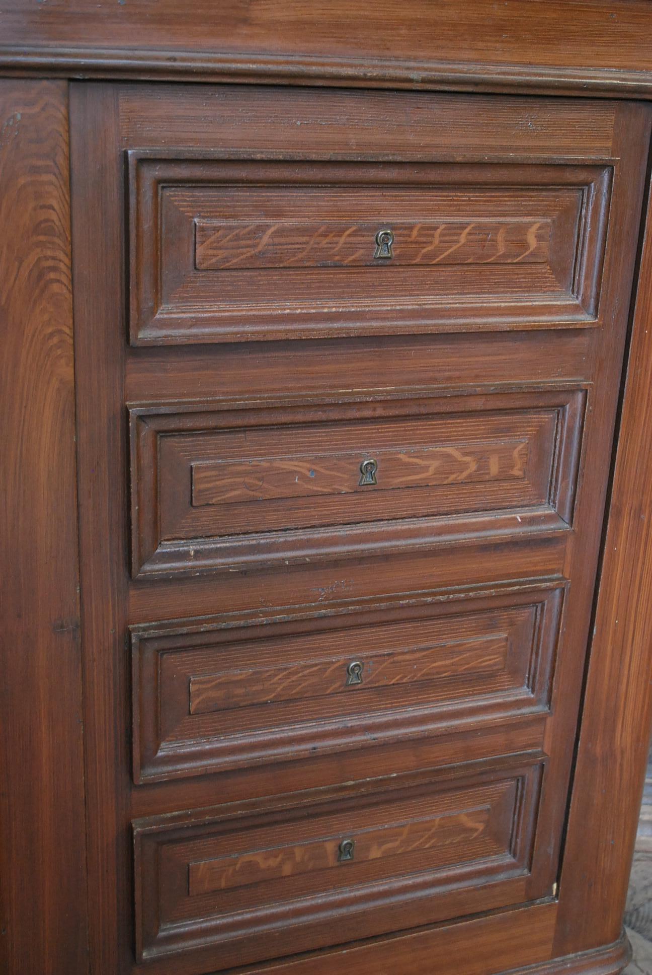 Hutton-Clarke Antiques are pleased to offer a French antique money safe disguised as a piece of furniture with a hidden lock. Painted in original scumble on the exterior with original paint inside and makers plaque 'le dragon'. Two adjustable